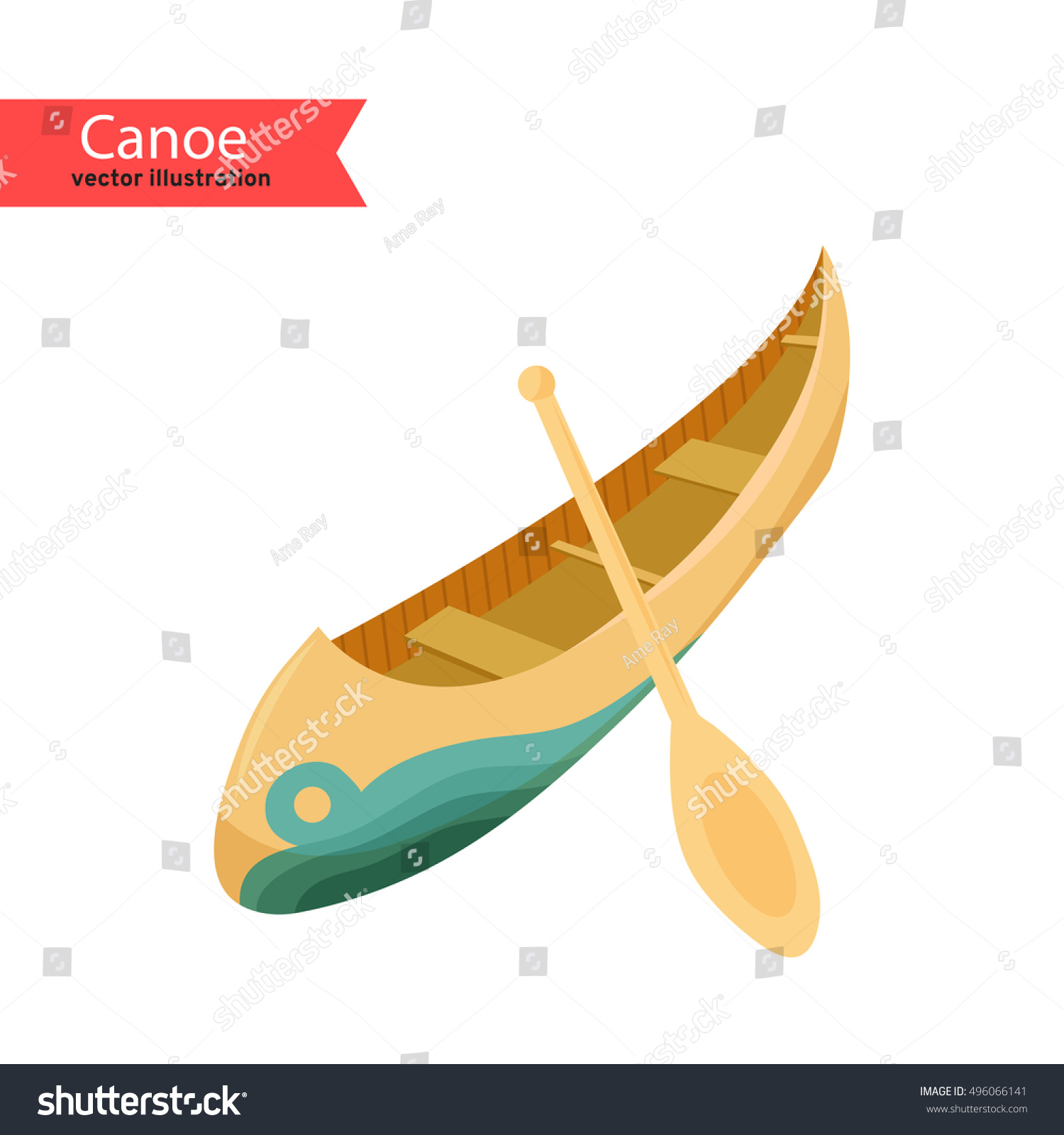 Canoe Vector Illustration Canoe Isolated On: Vector Có Sẵn (miễn Phí 