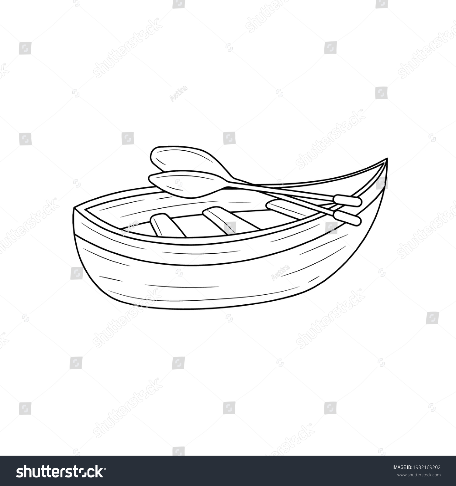 Canoes Boats Vector Illustration Simple Hand Stock Vector (Royalty Free ...