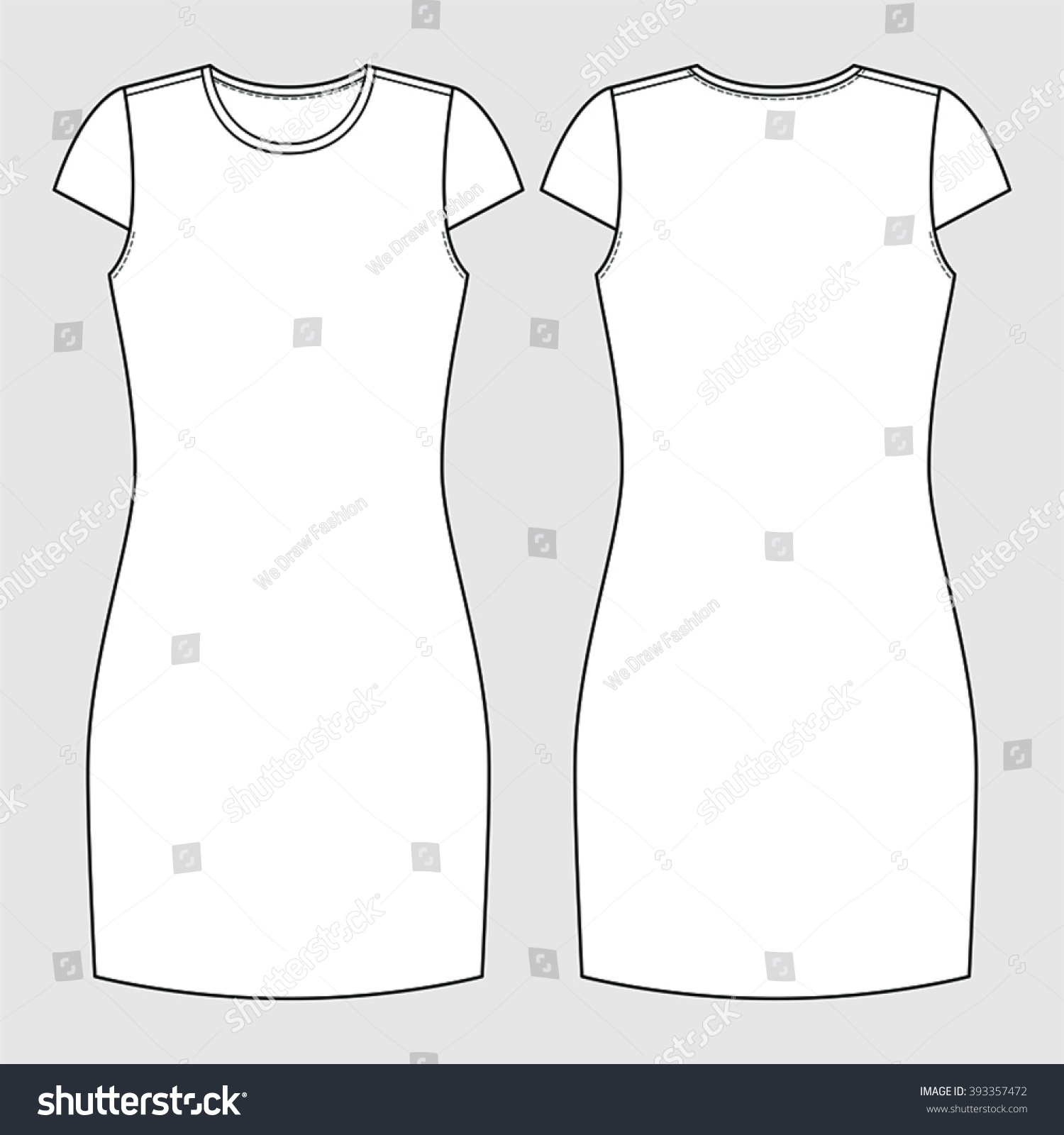 Cap Sleeve Tshirt Dress Fashion Illustration Stock Vector 393357472 ...