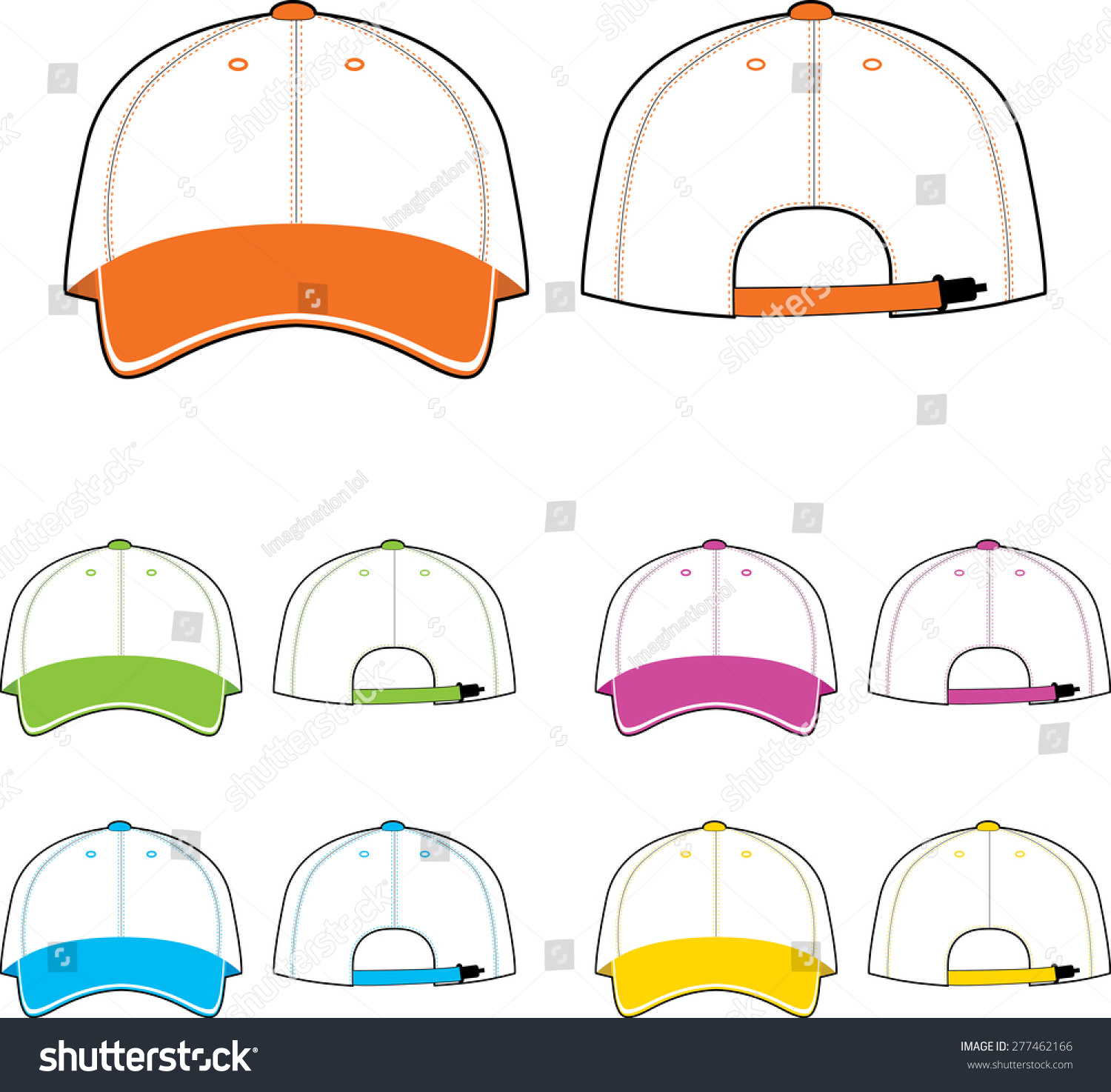Cap Template Front Back View Vector: เวกเตอร์สต็อก (ปลอดค่าลิขสิทธิ์ ...