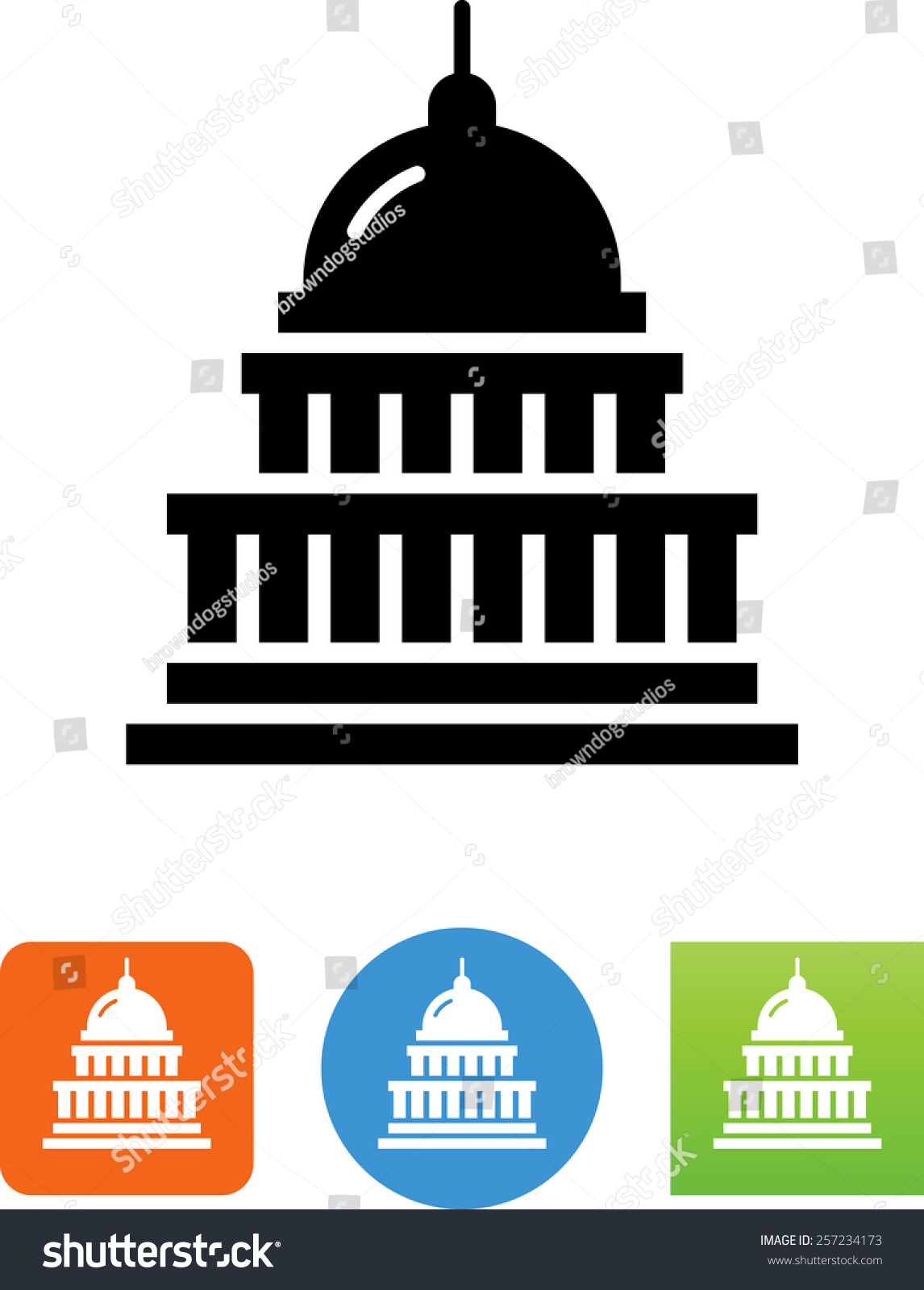 Capital Building Icon Stock Vector 257234173 - Shutterstock