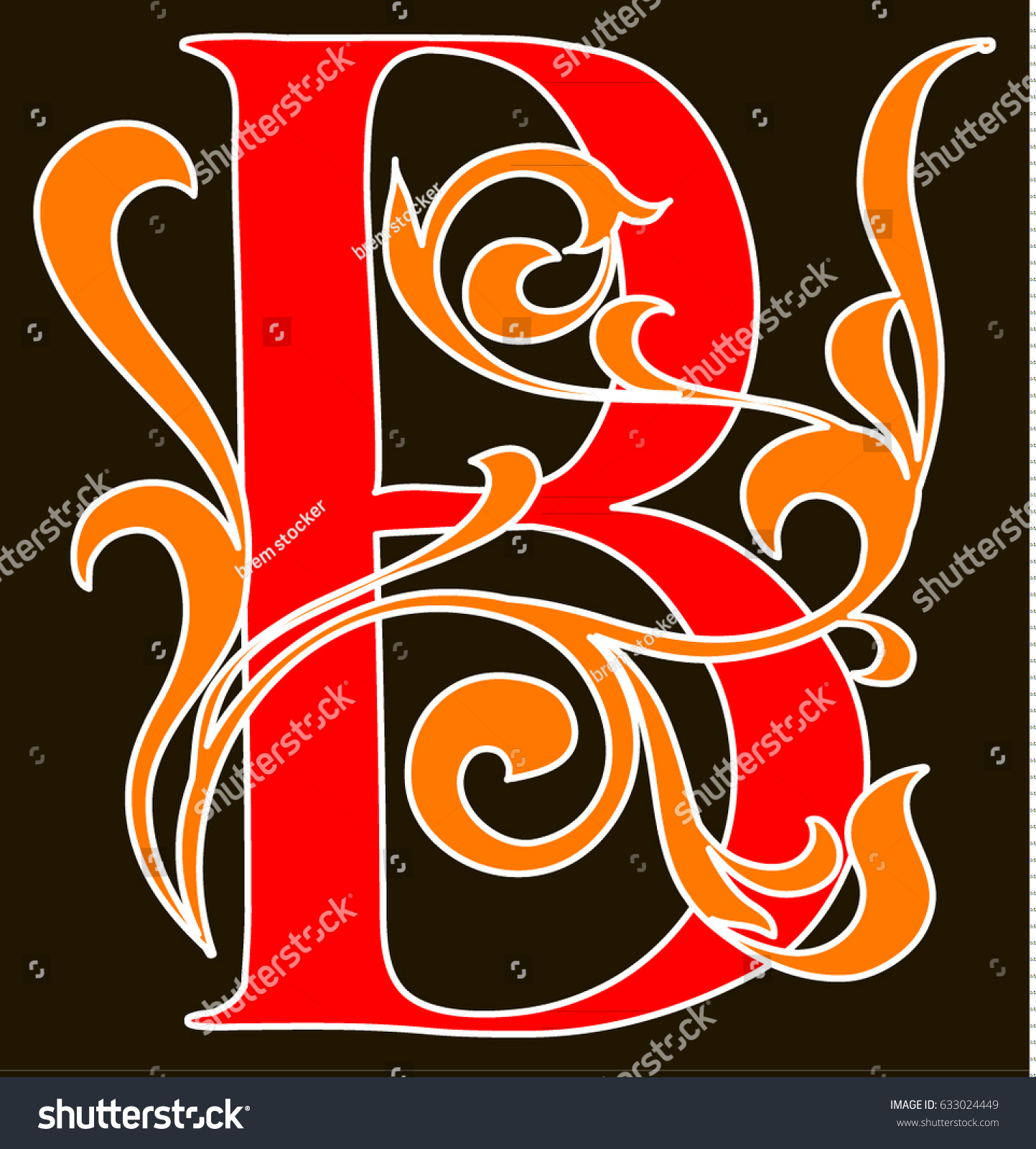 Capital Letter B Large Letter Illuminated Stock Vector (Royalty Free ...