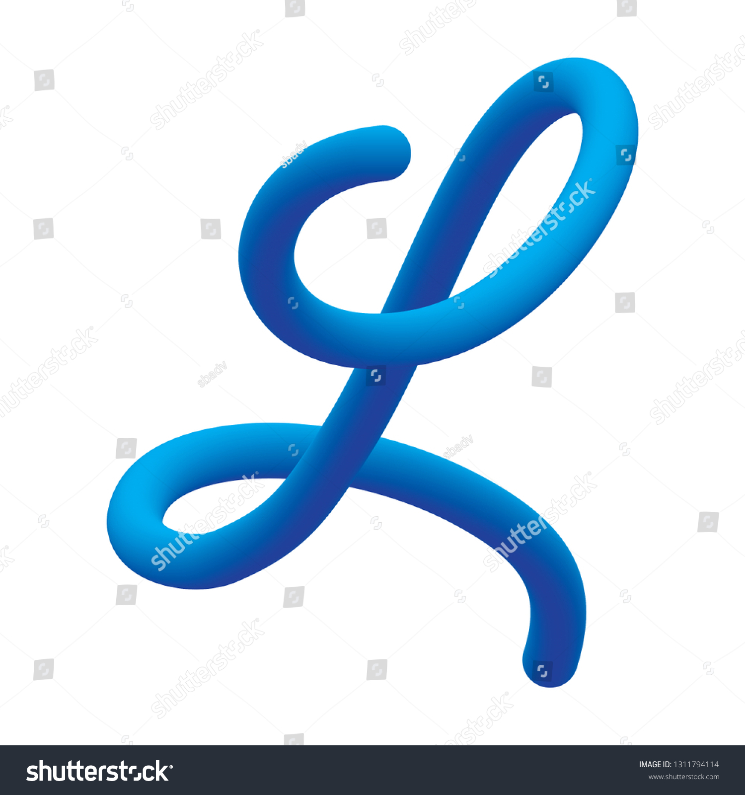 Capital Letter L Cursive Font Tube Stock Vector Royalty Free 1311794114