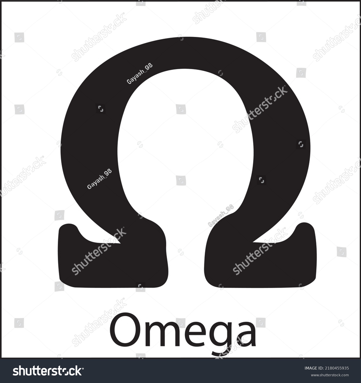 Capital Omega Greek Alphabet Has Been Stock Vector (Royalty Free ...