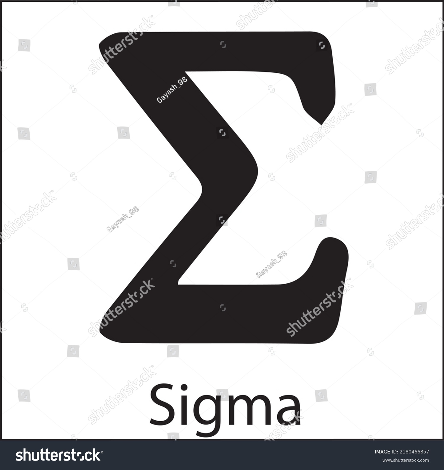 Capital Sigma Greek Alphabet Has Been Stock Vector (Royalty Free ...