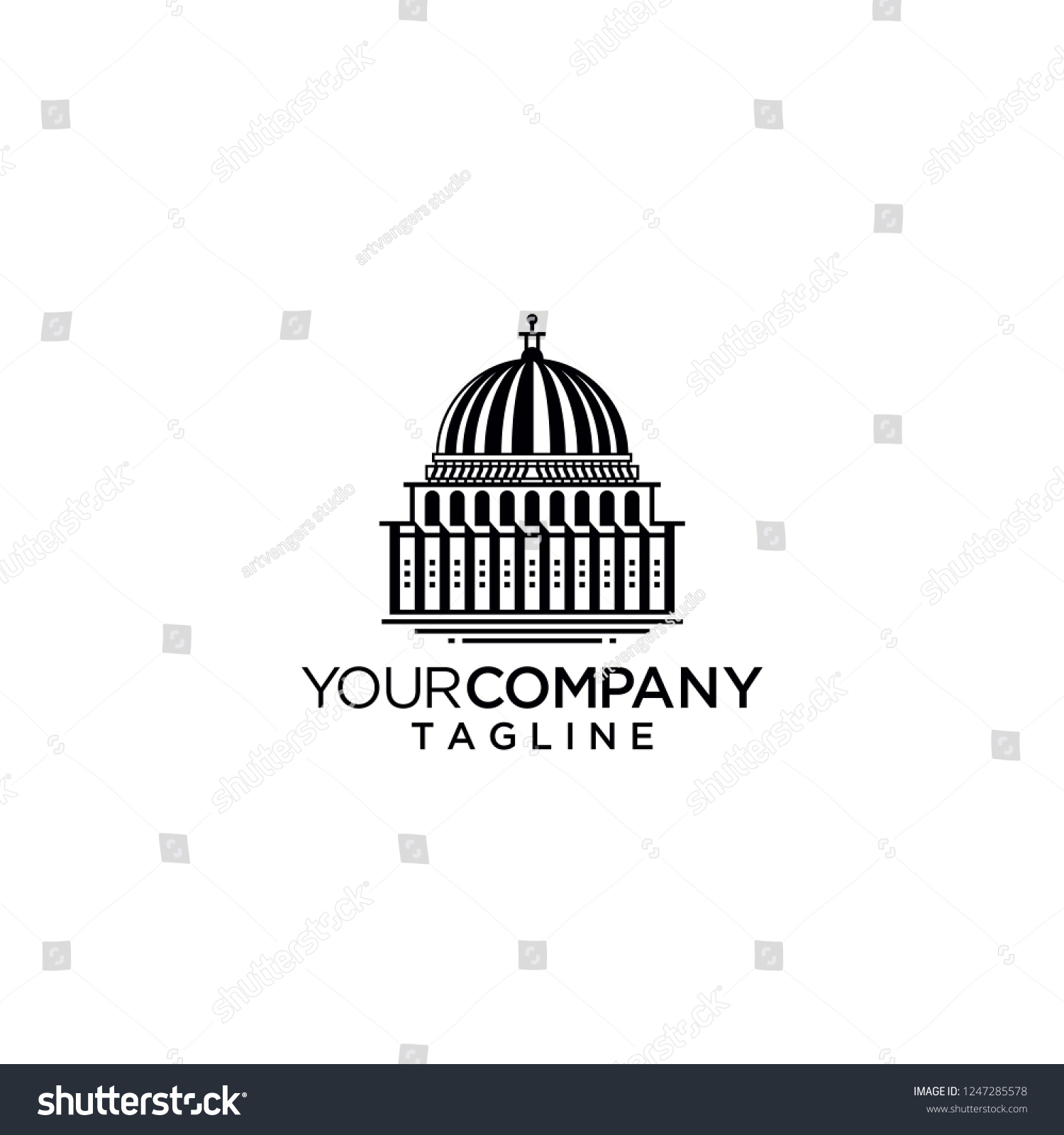 Capitol Building Logo Stock Vector (Royalty Free) 1247285578 | Shutterstock