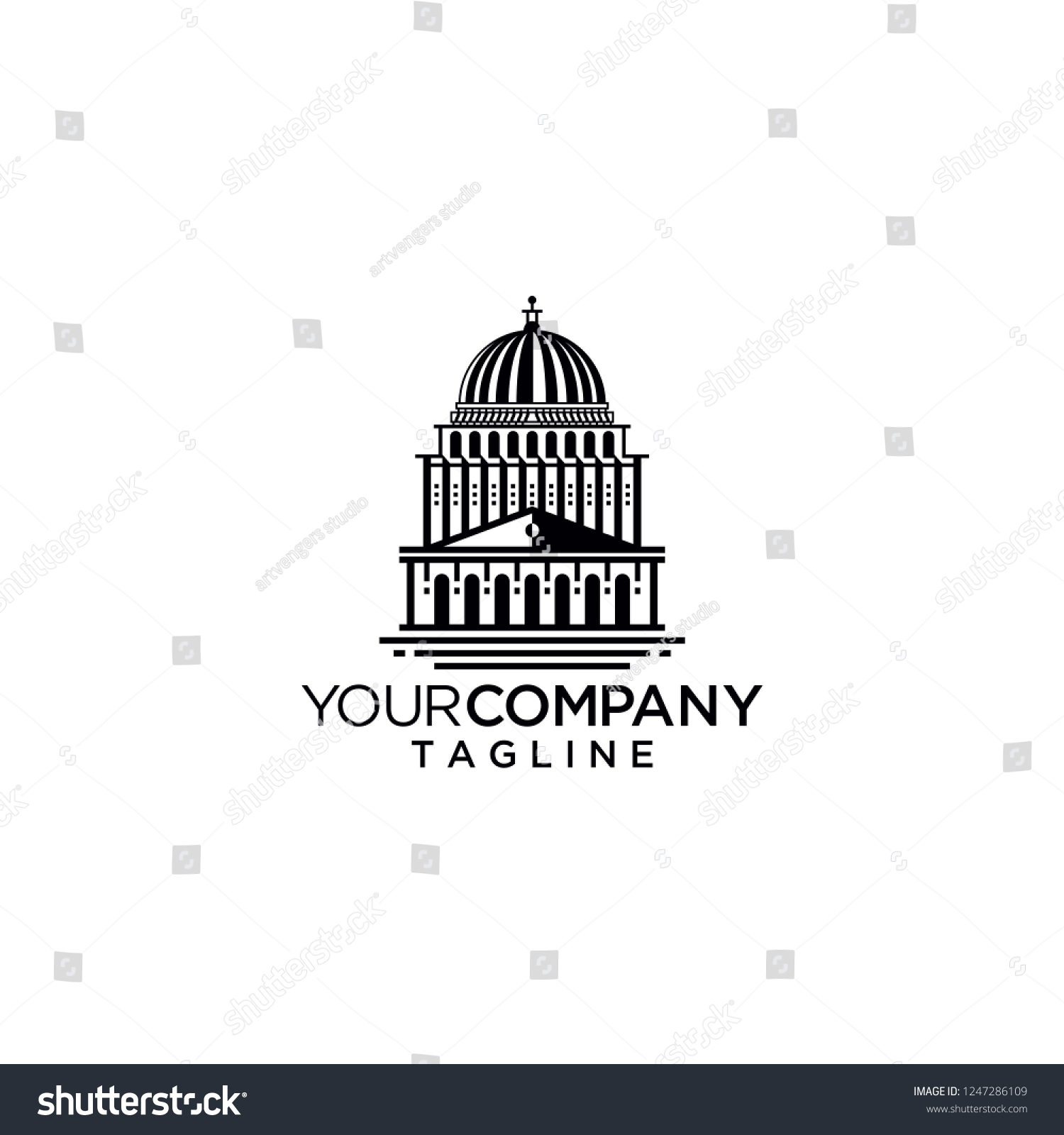 Capitol Building Logo Stock Vector (Royalty Free) 1247286109