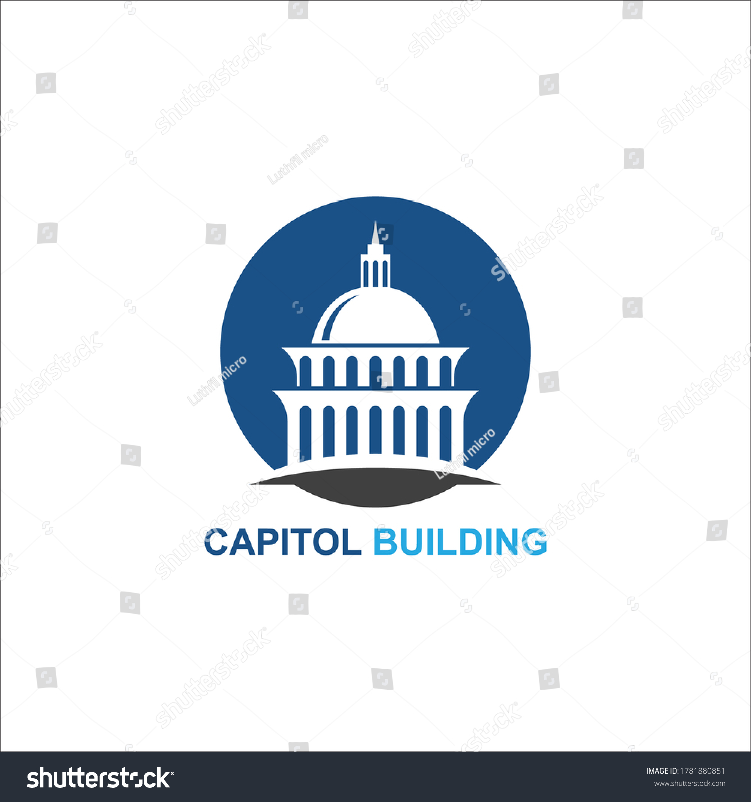 Capitol Building Logo Design Vector Icon Stock Vector (Royalty Free ...