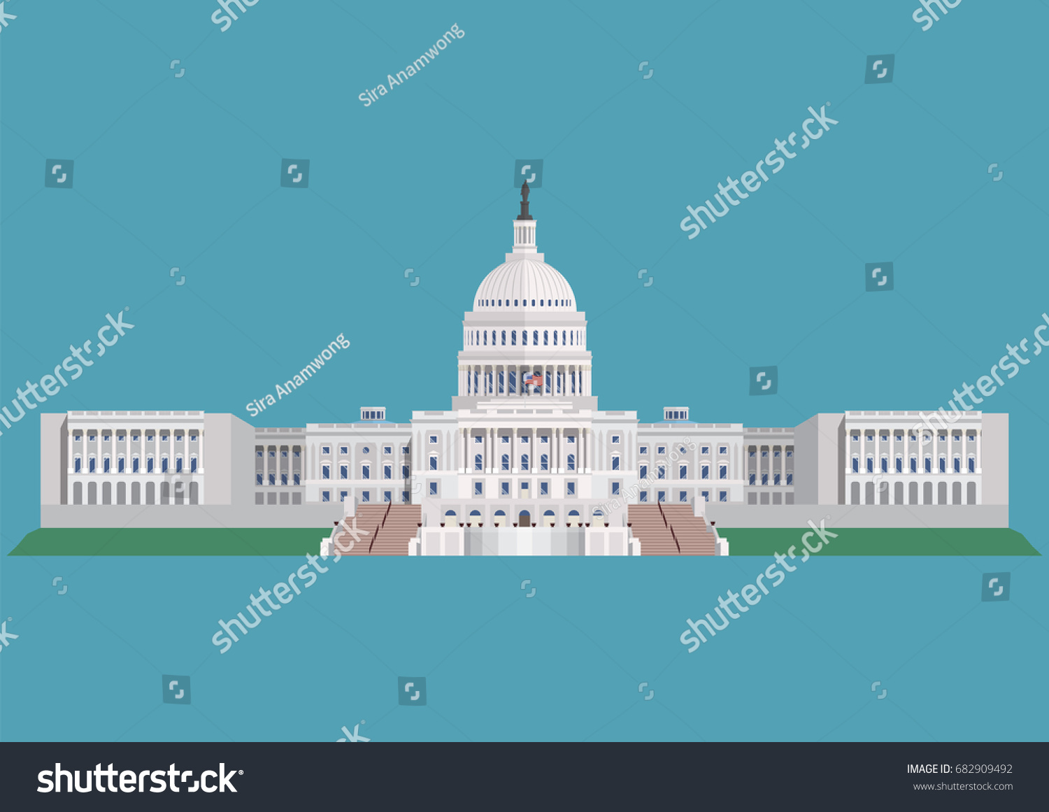 Capitol Building United States America Vector Stock Vector (Royalty ...