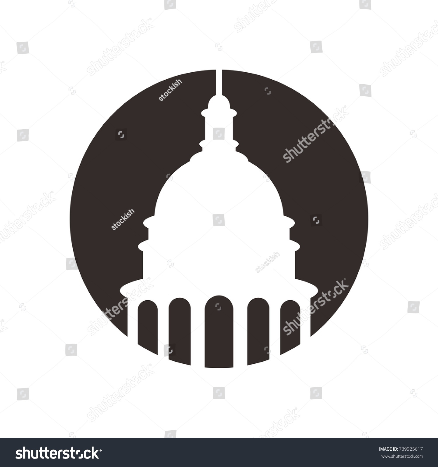 Capitol Building Vector Logo Stock Vector (Royalty Free) 739925617