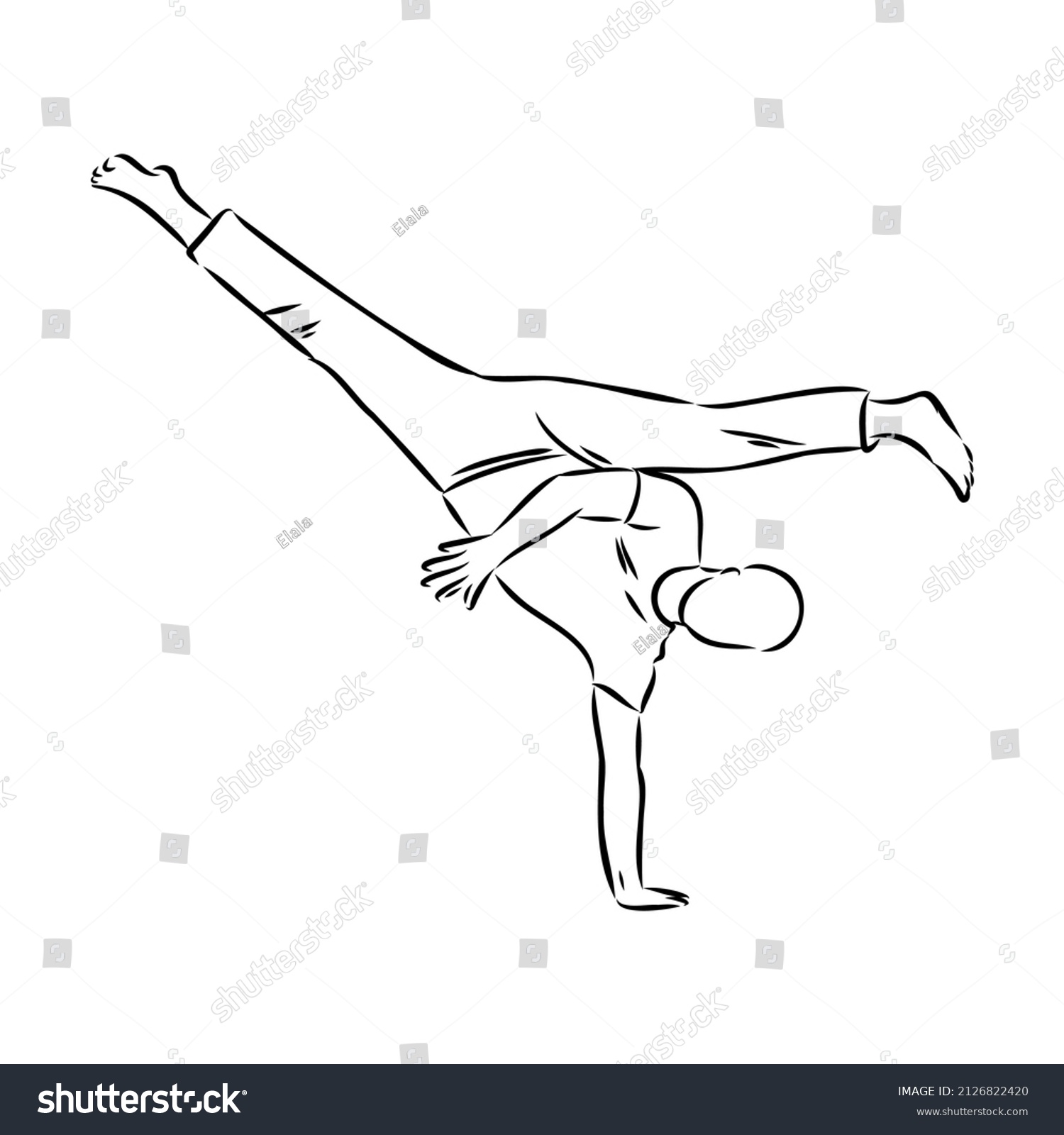 Capoeira Icon Silhouette Illustration Dance Sport Stock Vector (Royalty ...