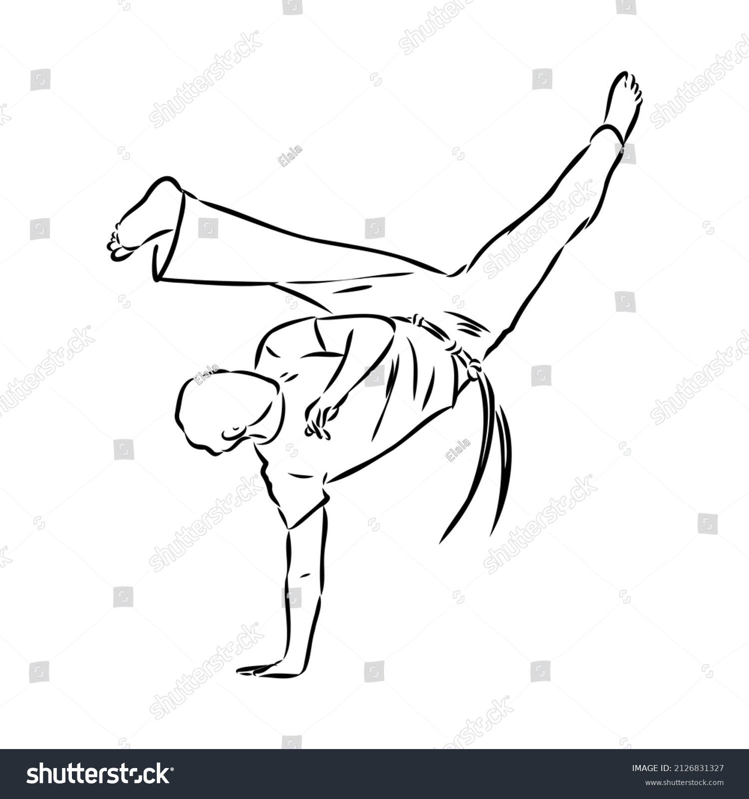 Capoeira Icon Silhouette Illustration Dance Sport Stock Vector (Royalty ...