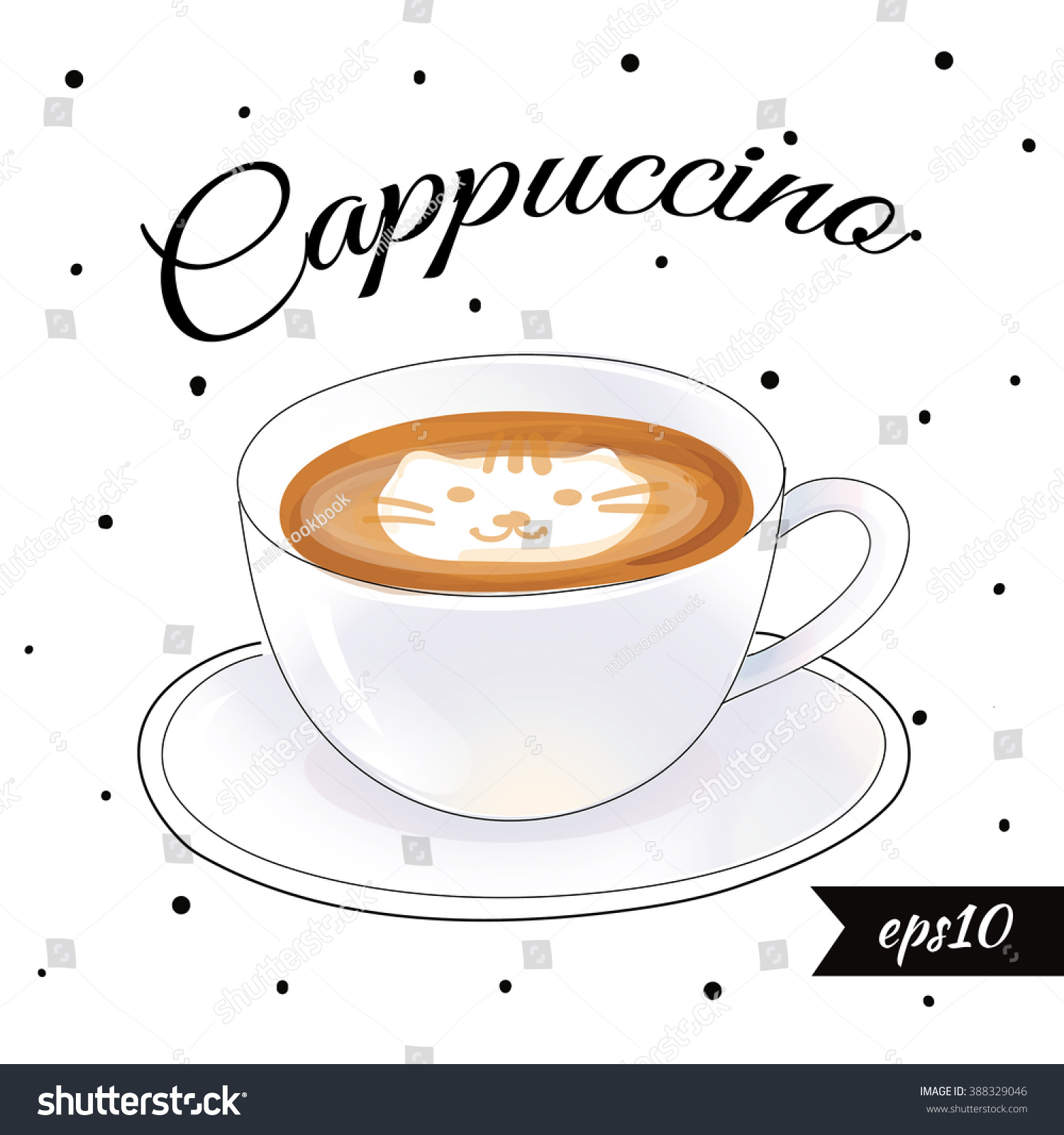 Cappuccino Vector Illustration Eps 10 Cat Art Coffee Cappuccino Vector Illustration Eps 10 Cat Art Coffee