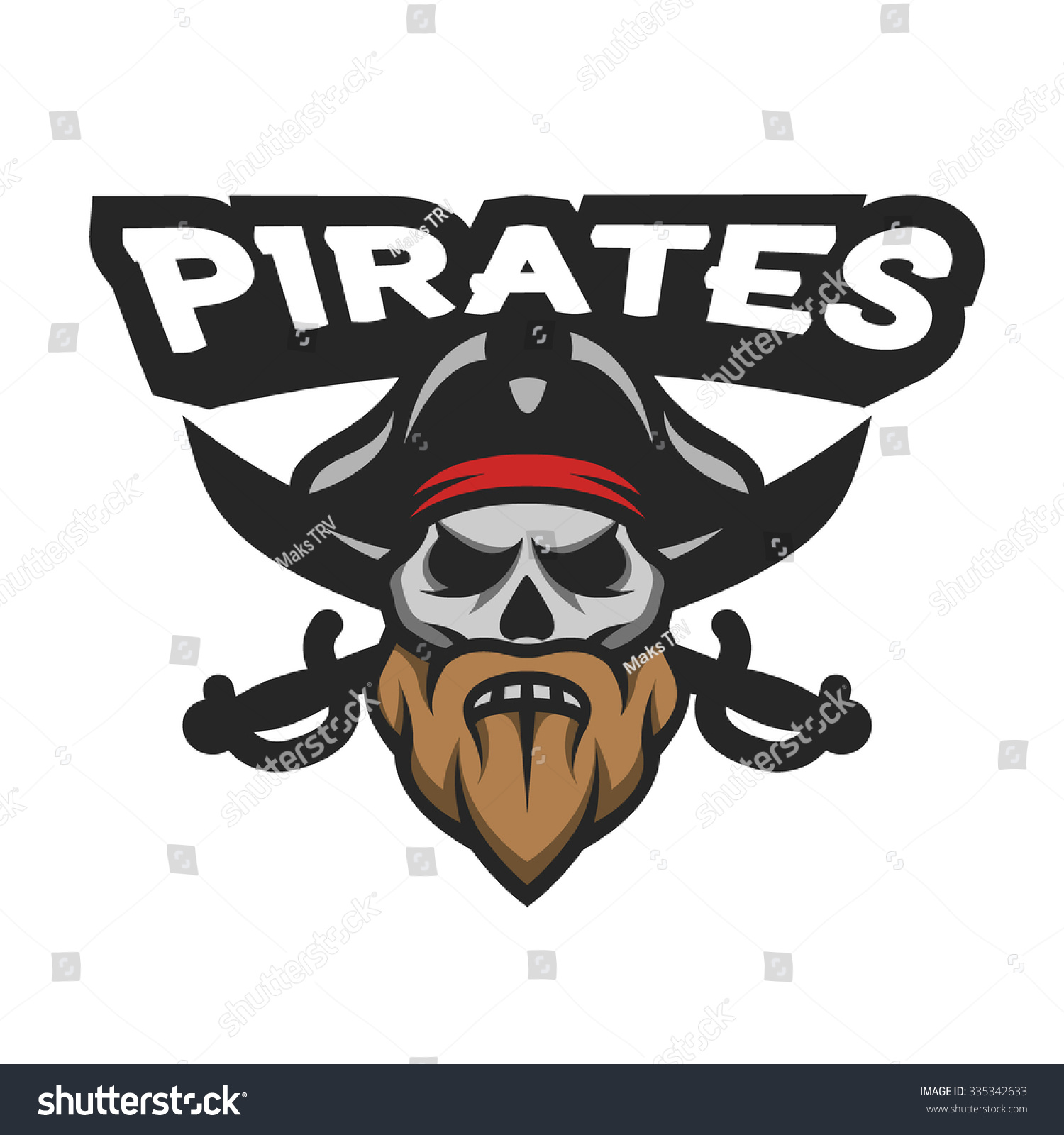 Captain Pirate Skull Crossed Sabers Badge Stock Vector (Royalty Free ...