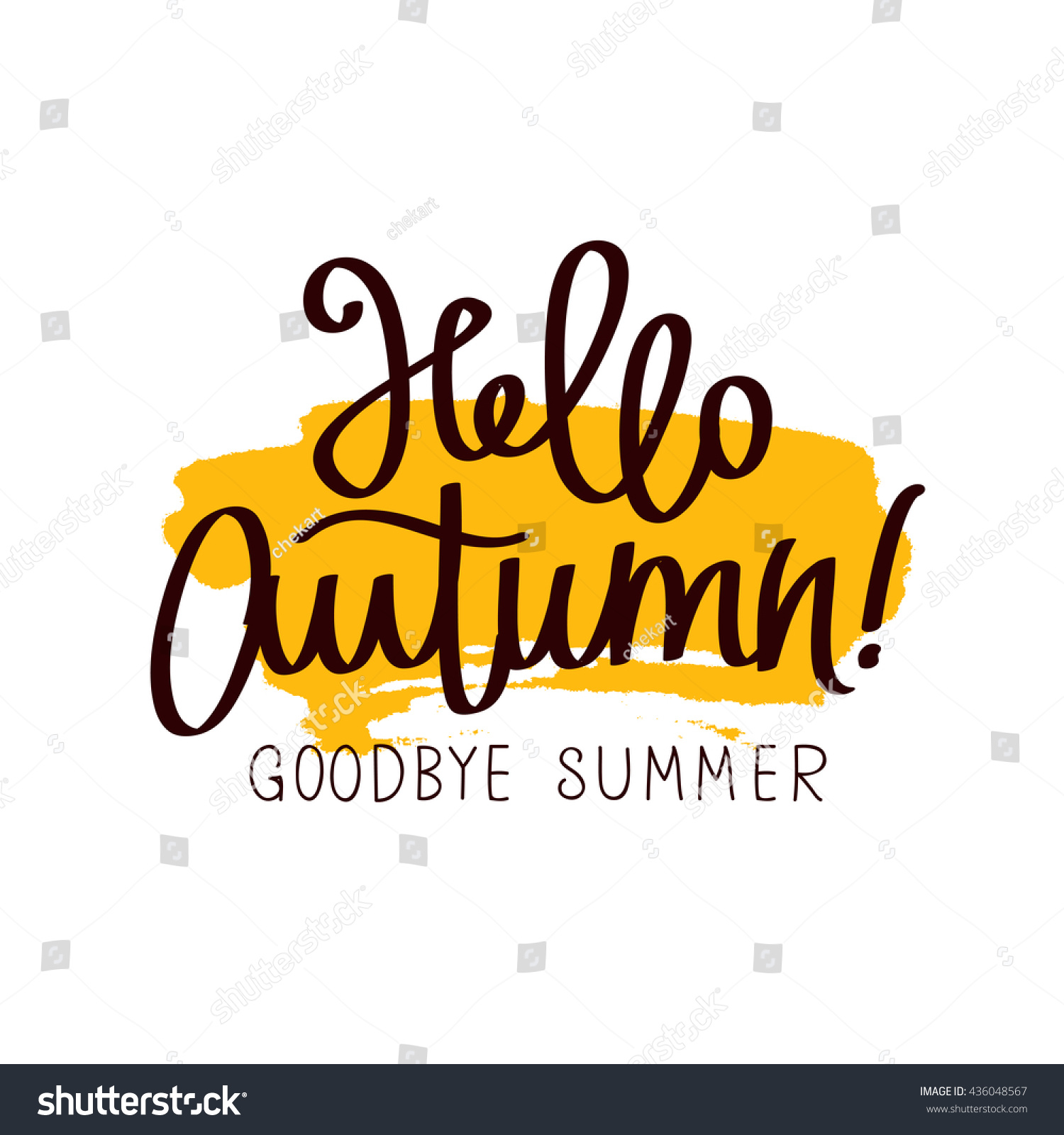 Caption Hello Autumn Goodbye Summer Trend Stock Vector Royalty Free