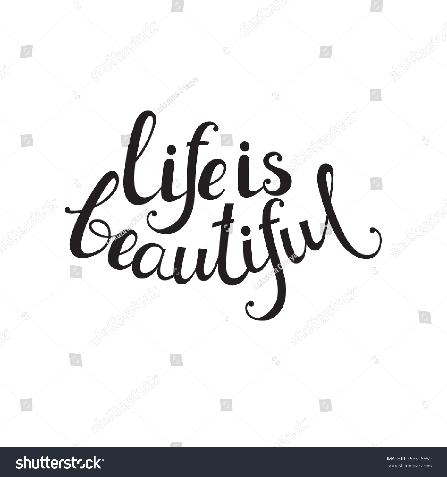 Caption Life Beautiful Handdrawn Letter Modern Stock Vector 353526659 ...