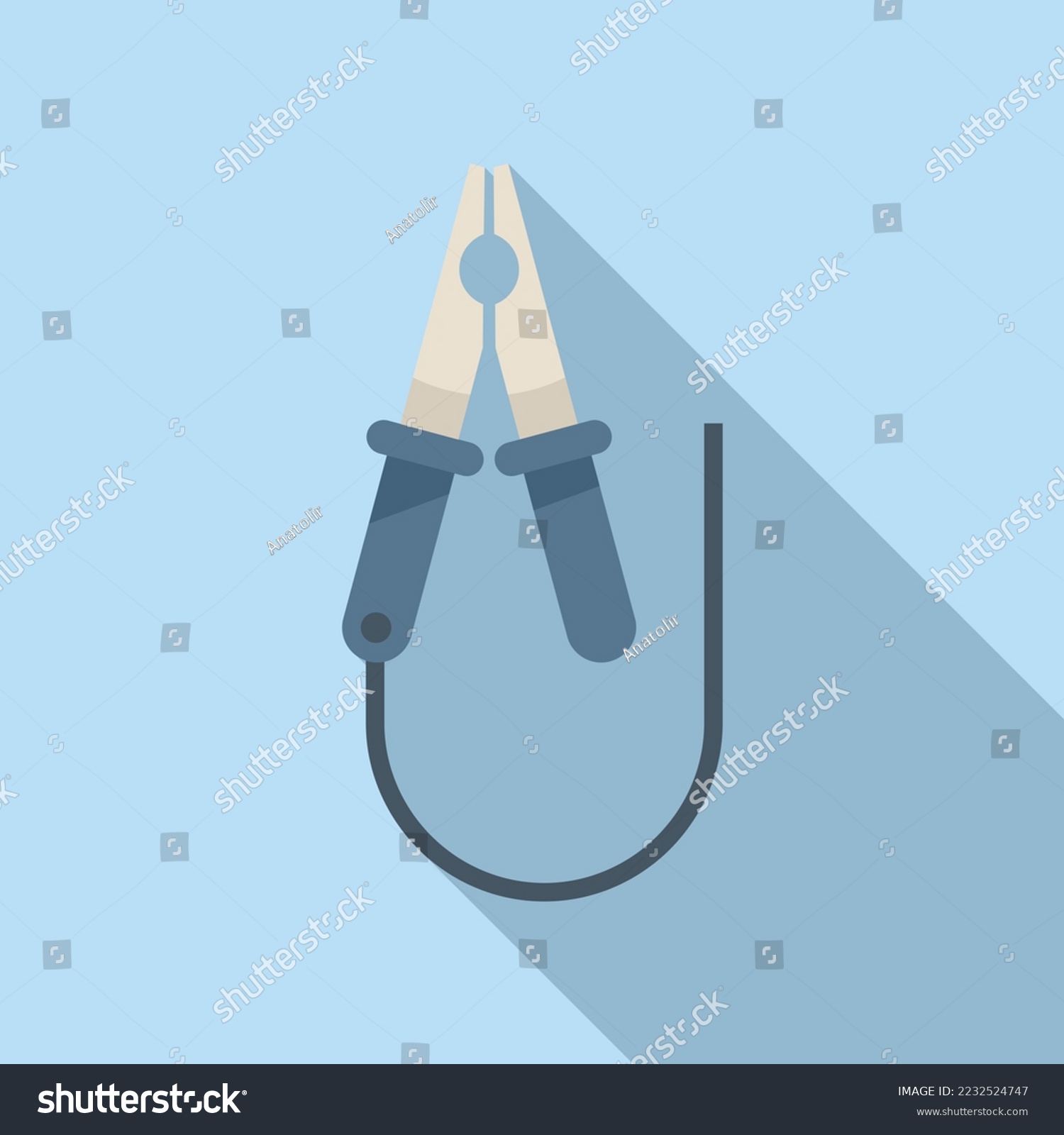SVG of Car battery clamp icon flat vector. Electric accumulator. Auto energy svg