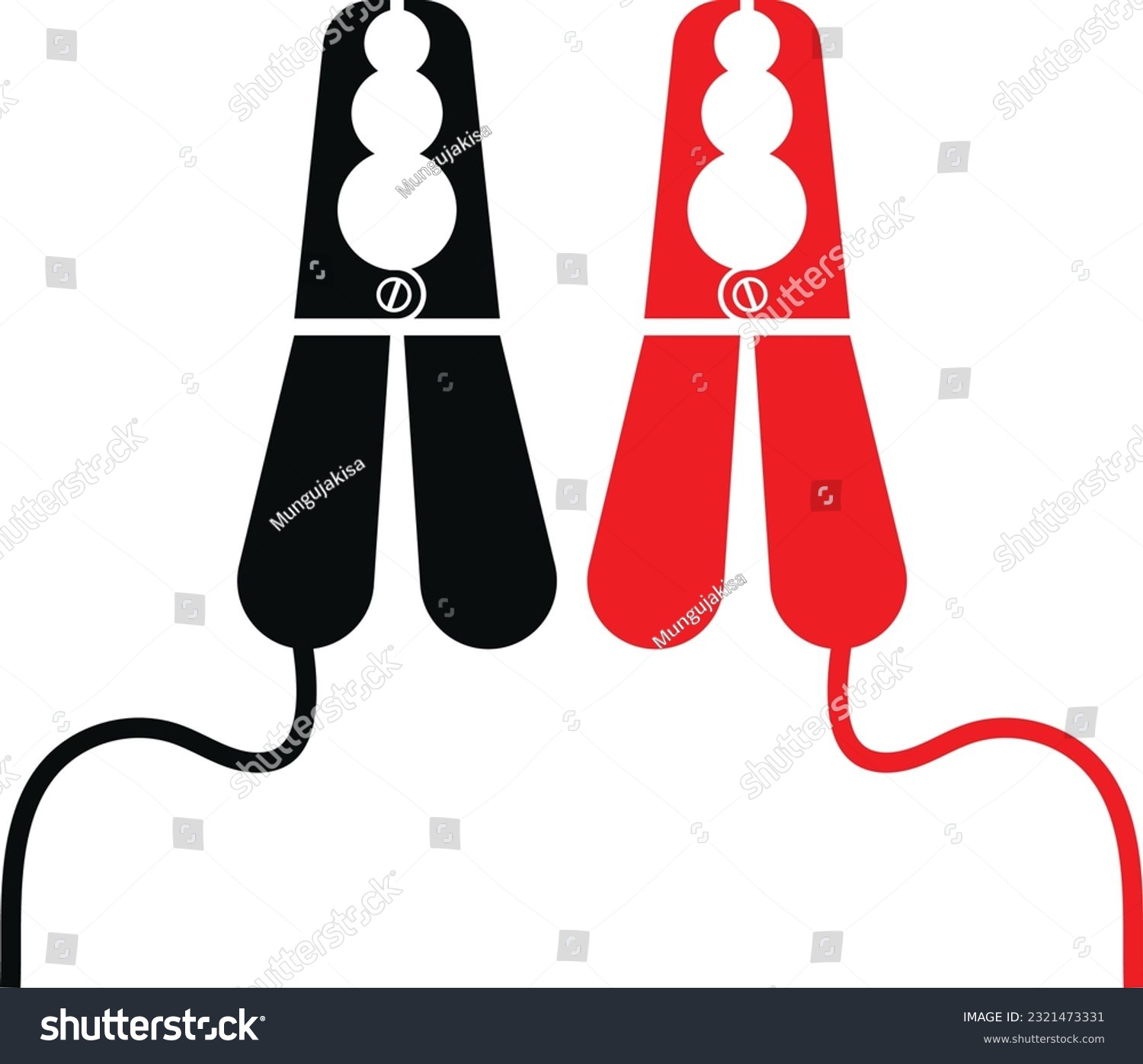 SVG of Car Battery Jump Leads. Positive and Negative Jumper Cables Icons svg