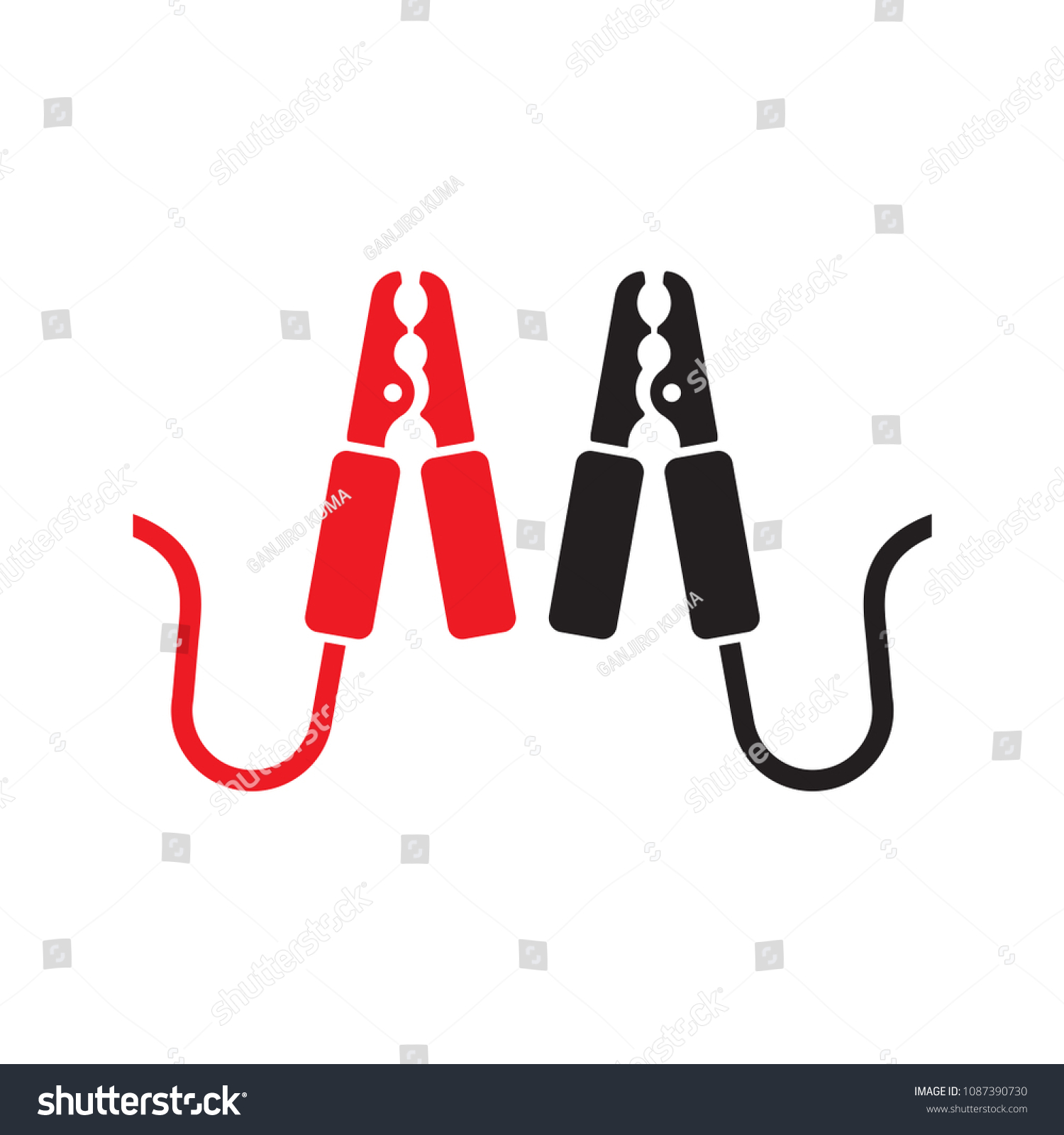 SVG of Car battery jumper power cables, vector. svg