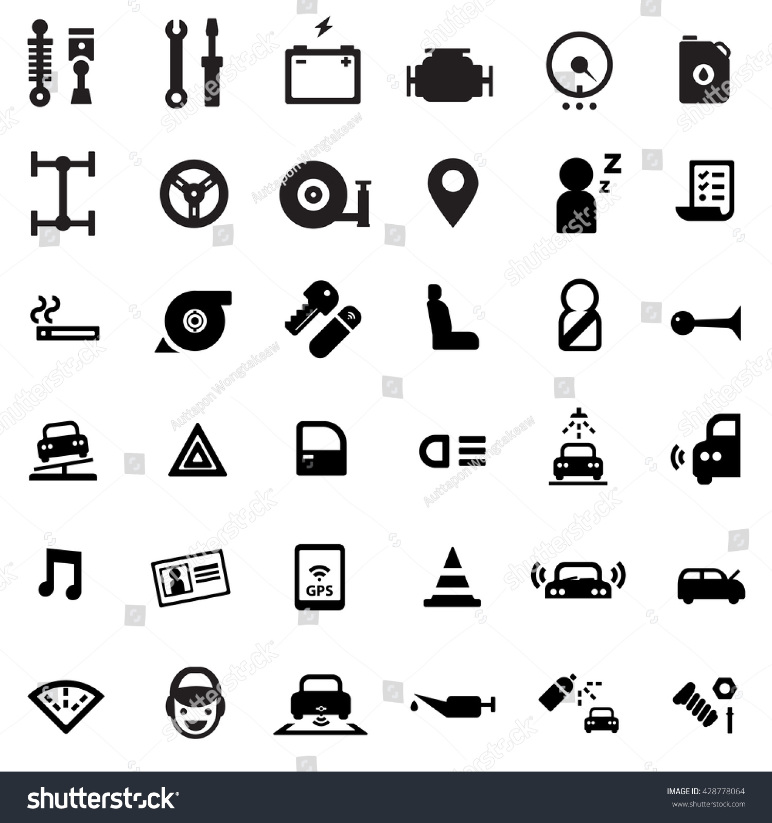 SVG of car care service and vehicle checking icon set svg