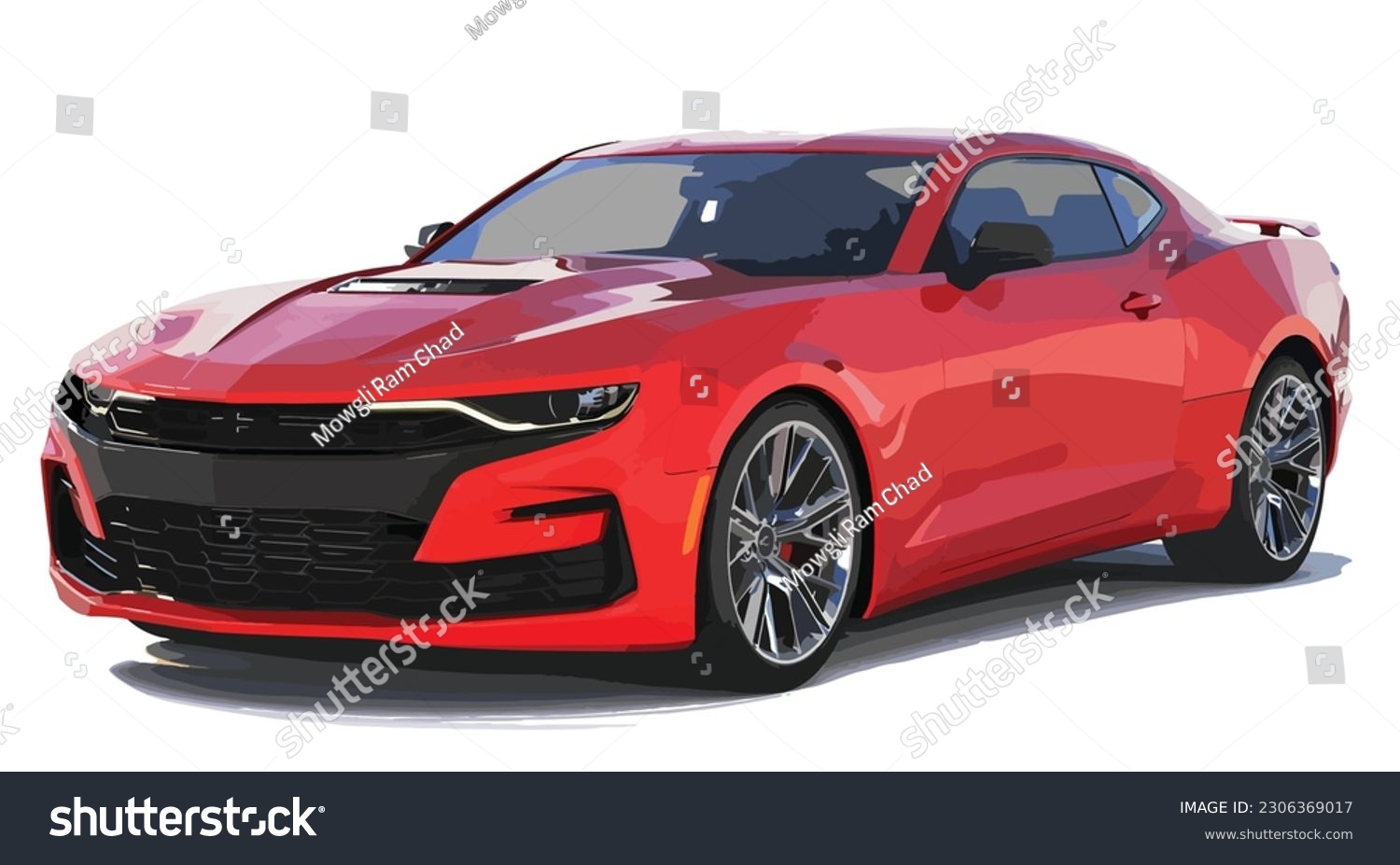 SVG of car 3d render realistic red American USA new model design modern art vector template isolated on white background svg
