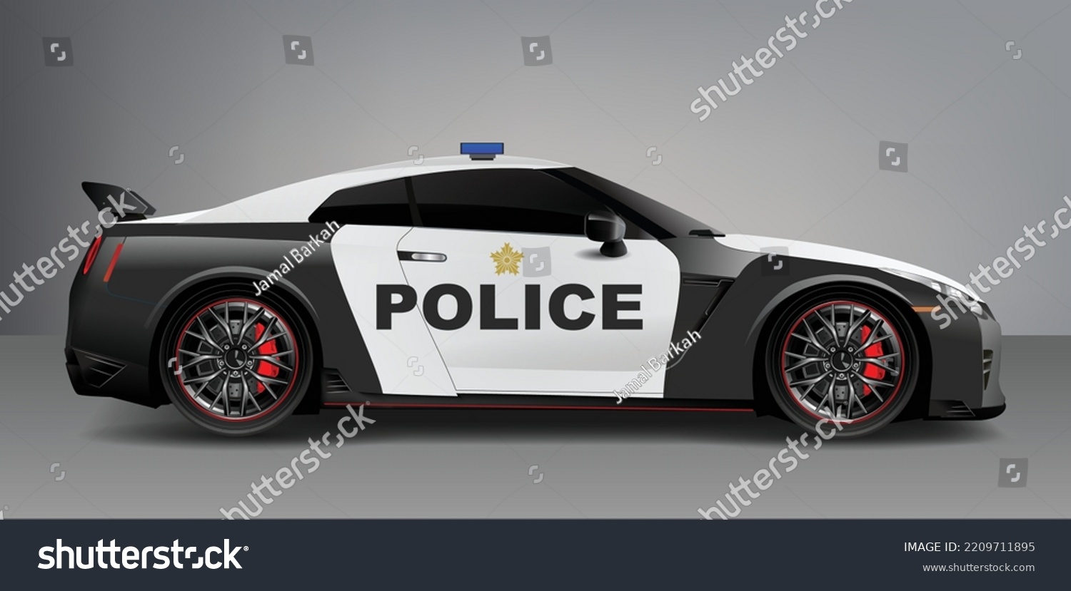 SVG of car decal design modern art template livery wrap police law patrol cop city urban background vector template element racing sport sedan modern concept black white vector modern template isolated svg