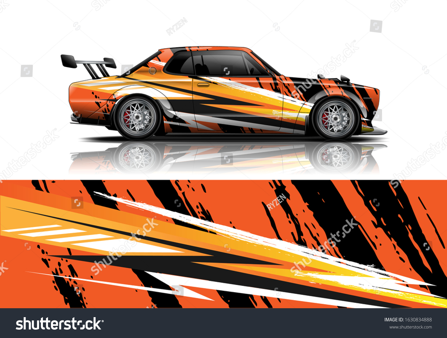 Car Decal Design Vector Kit Abstract Stock Vector (Royalty Free ...