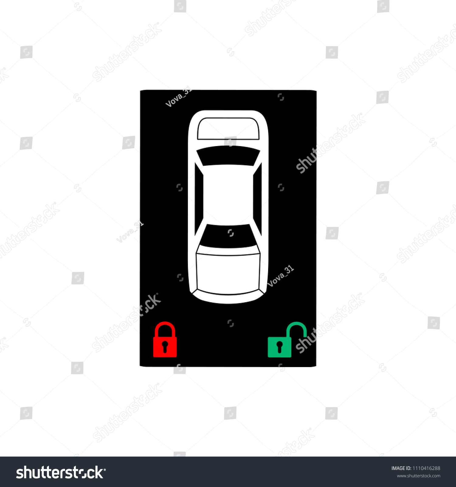 Car Door Lock Unlock By Smartphone Stock Vector Royalty