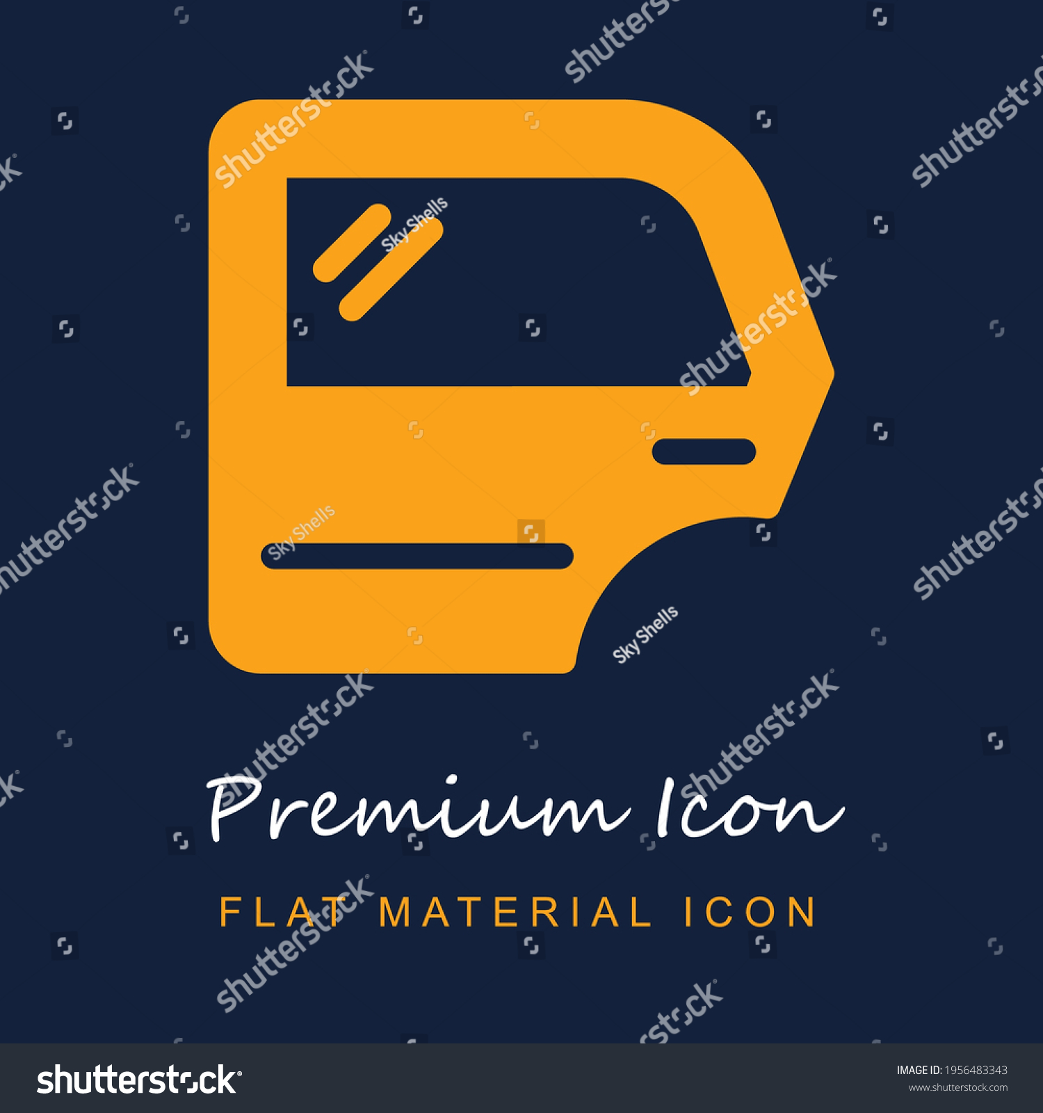 SVG of Car Door premium material ui ux isolated vector icon in navy blue and orange colors svg