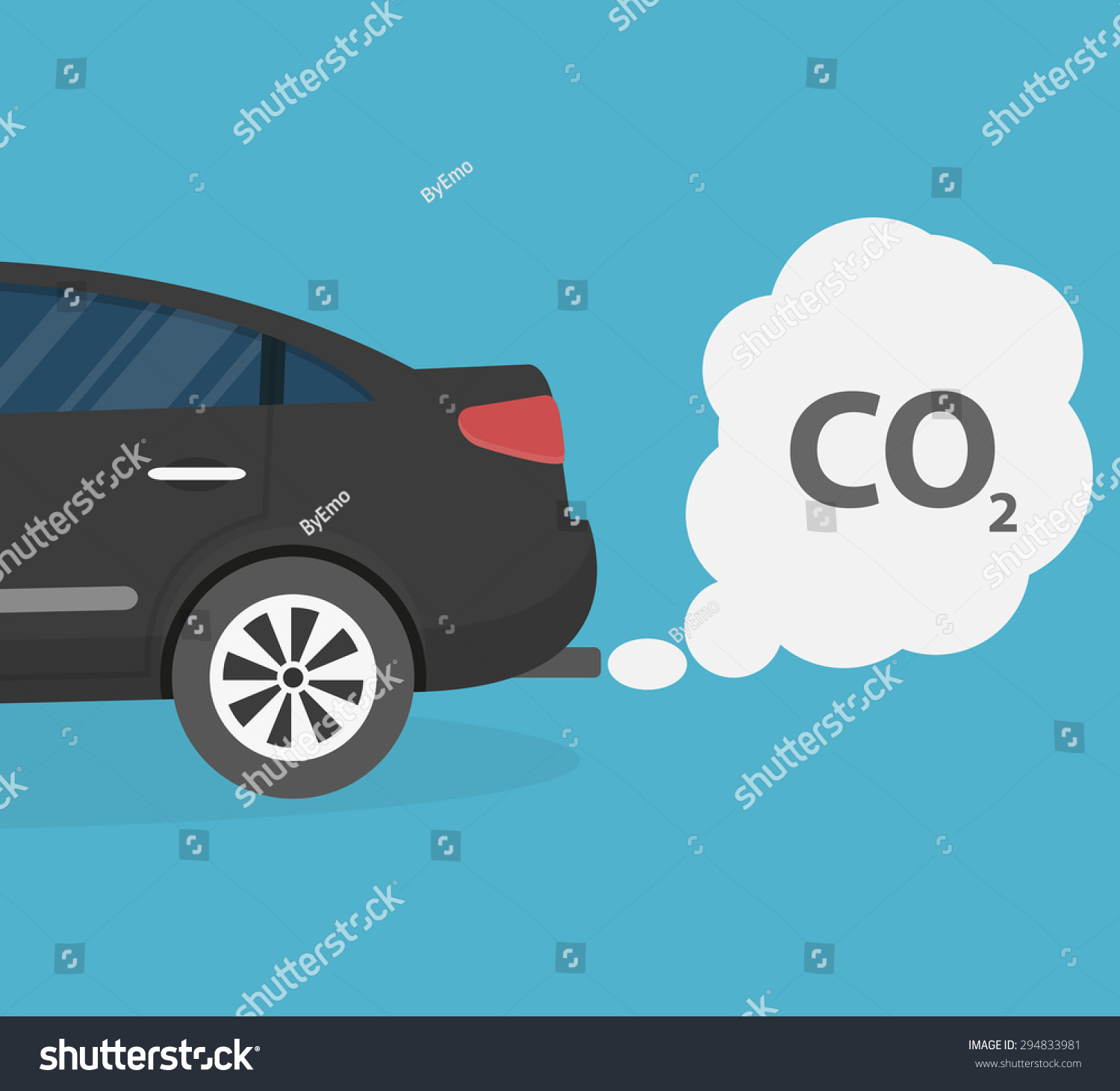Car Emits Carbon Dioxide Stock Vector 294833981 Shutterstock