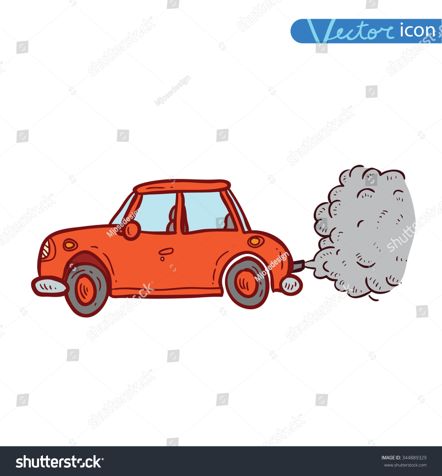 Car Emitting Smoke, Vector - 344889329 : Shutterstock