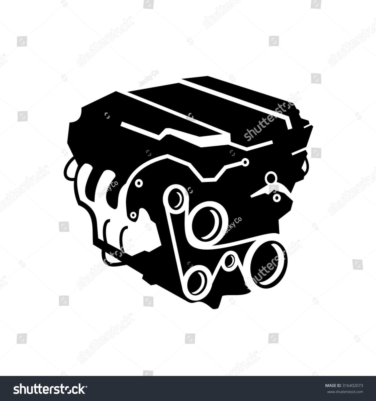 Car Engine Icons Vector Stock Vector (Royalty Free) 316402073