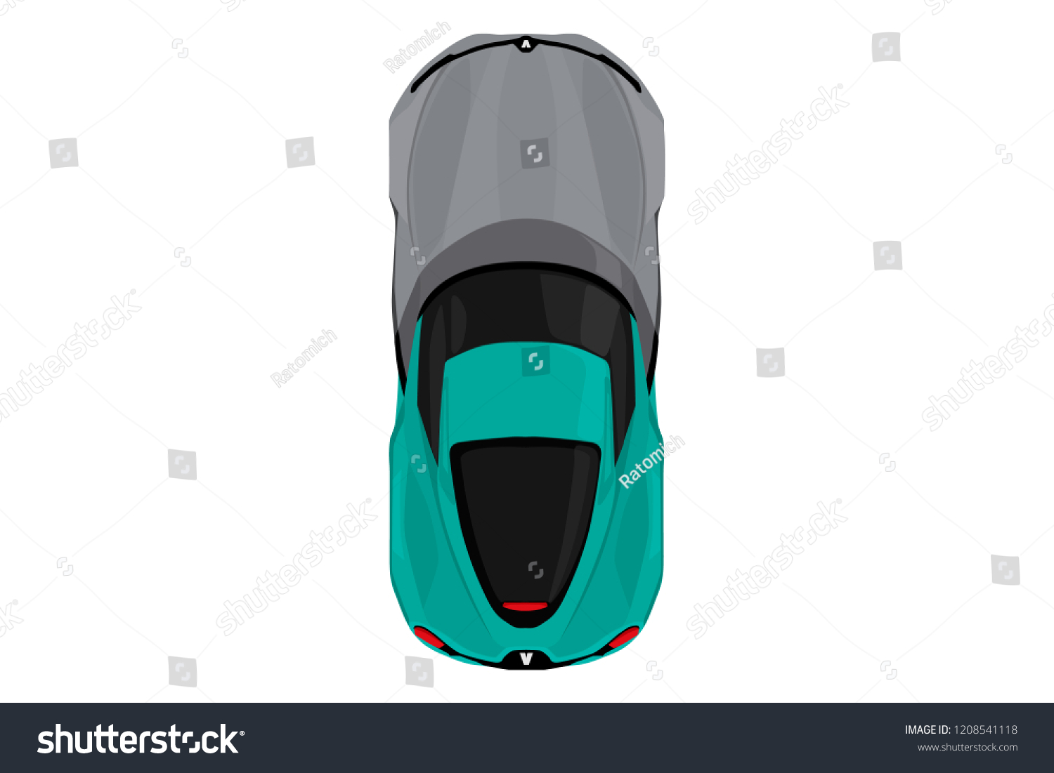 Car Top View Vector Illustration Flat Stock Vector (Royalty Free ...