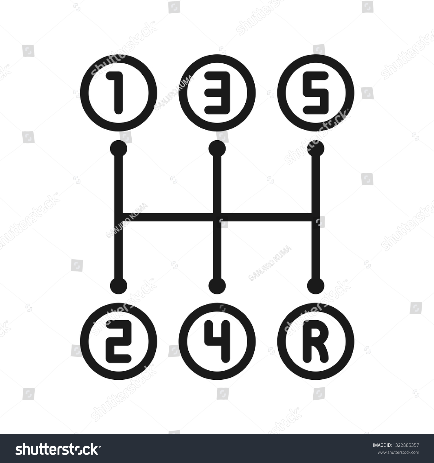 Car Gearbox Stroke Outline Style Line Stock Vector (Royalty Free ...