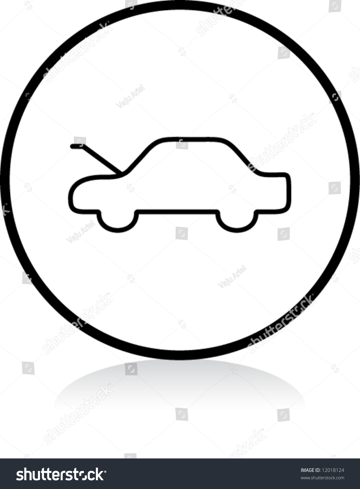 Car Hood Release Button Symbol Bw Stock Vector 12018124 Shutterstock