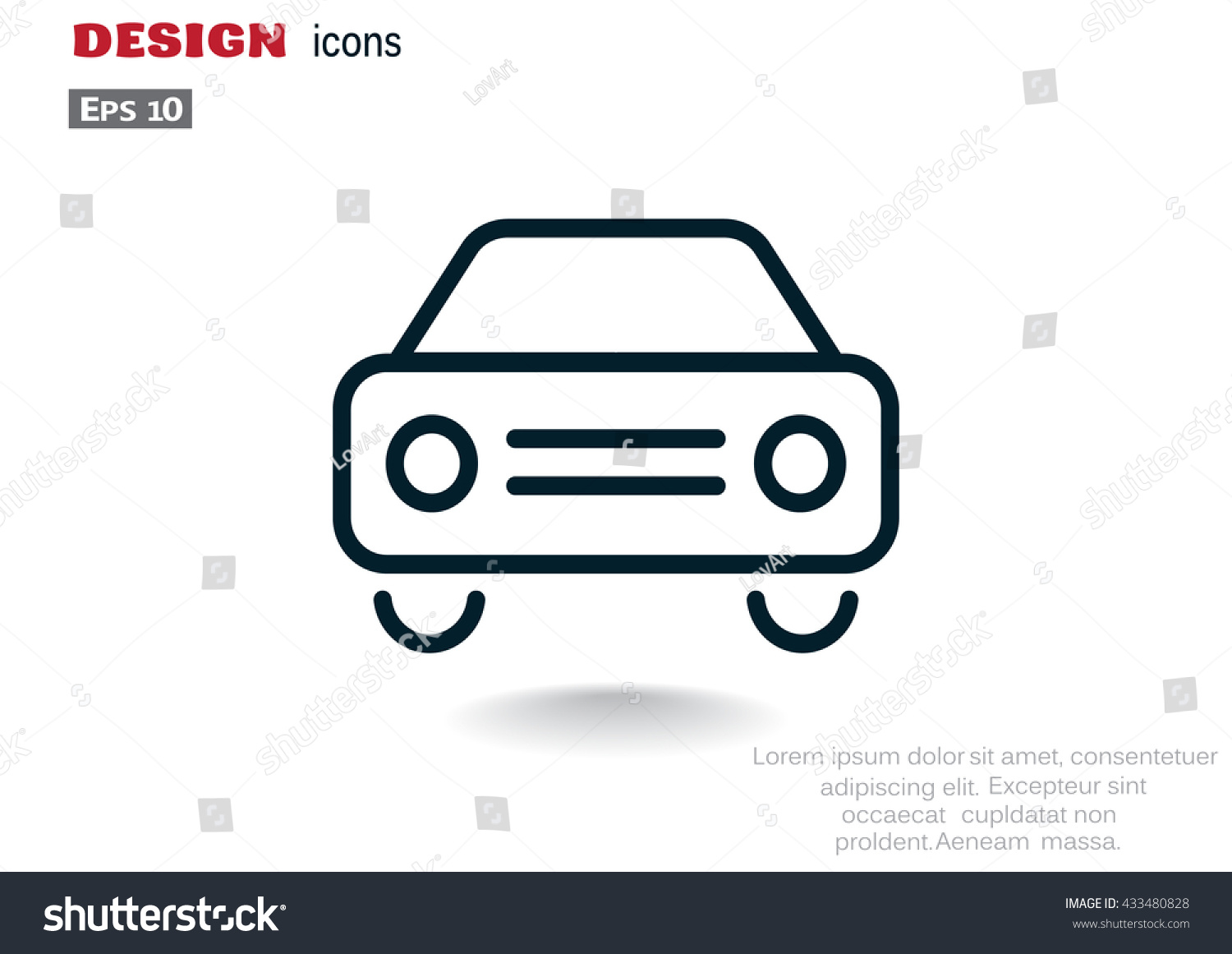 Car Icon Stock Vector 433480828 - Shutterstock