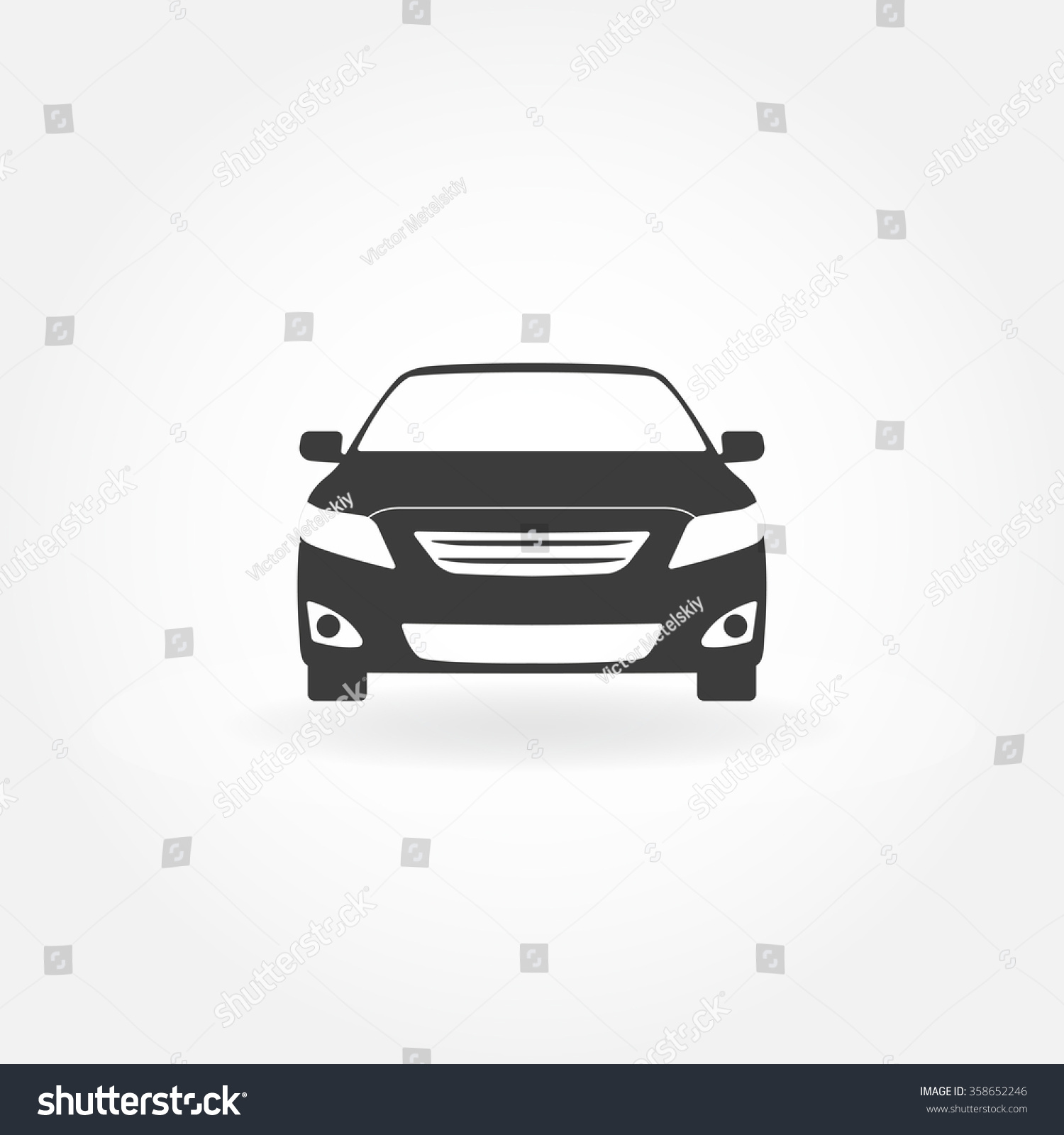 Car Icon Car Front View Icon Stock Vector (Royalty Free) 358652246 ...