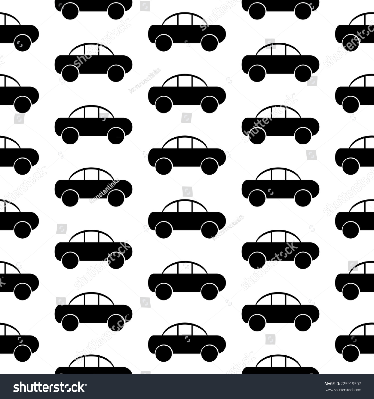 Car Icon Seamless Pattern On White Stock Vector (Royalty Free) 225919507