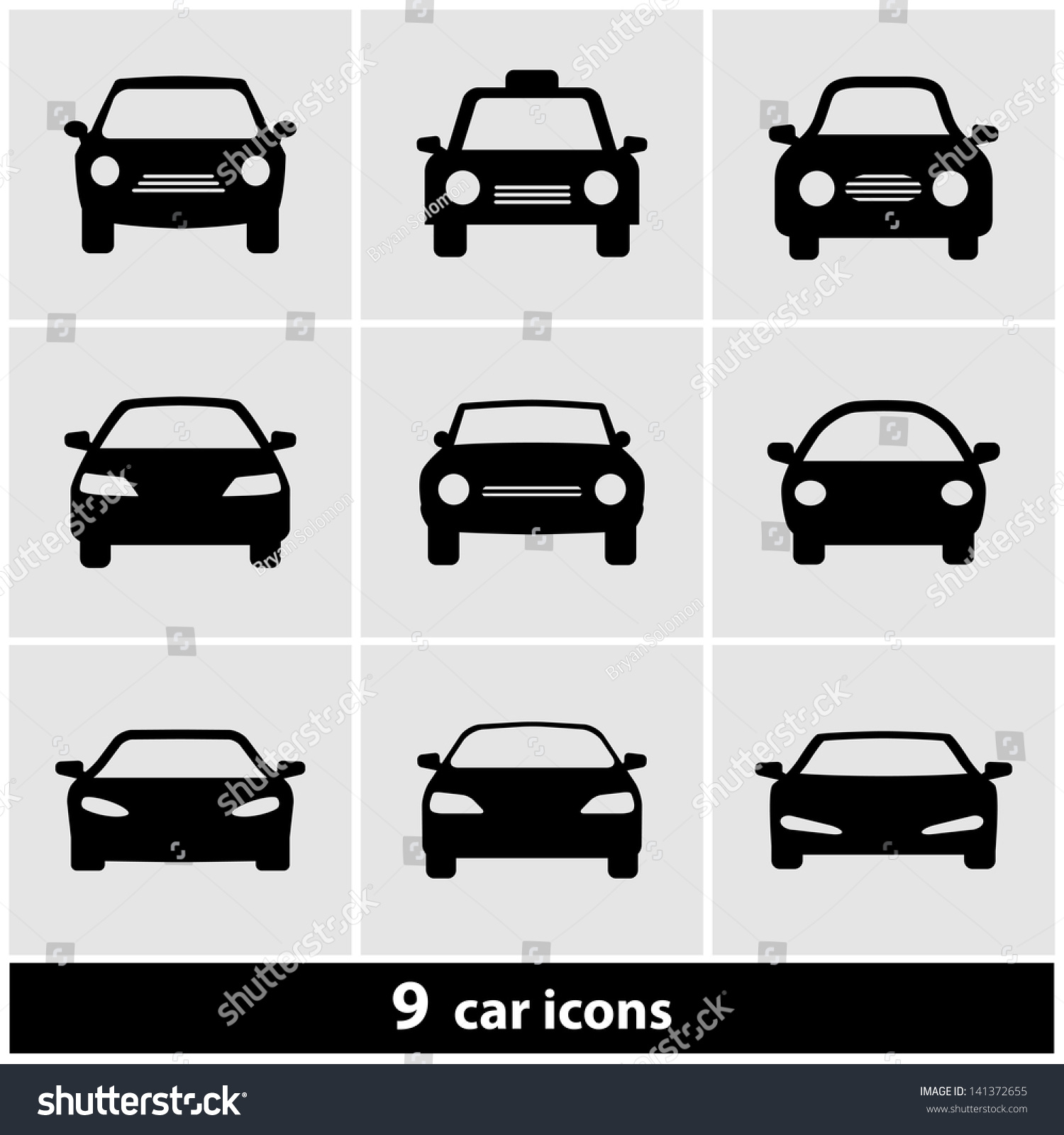 Car Icon Set Stock Vector (Royalty Free) 141372655