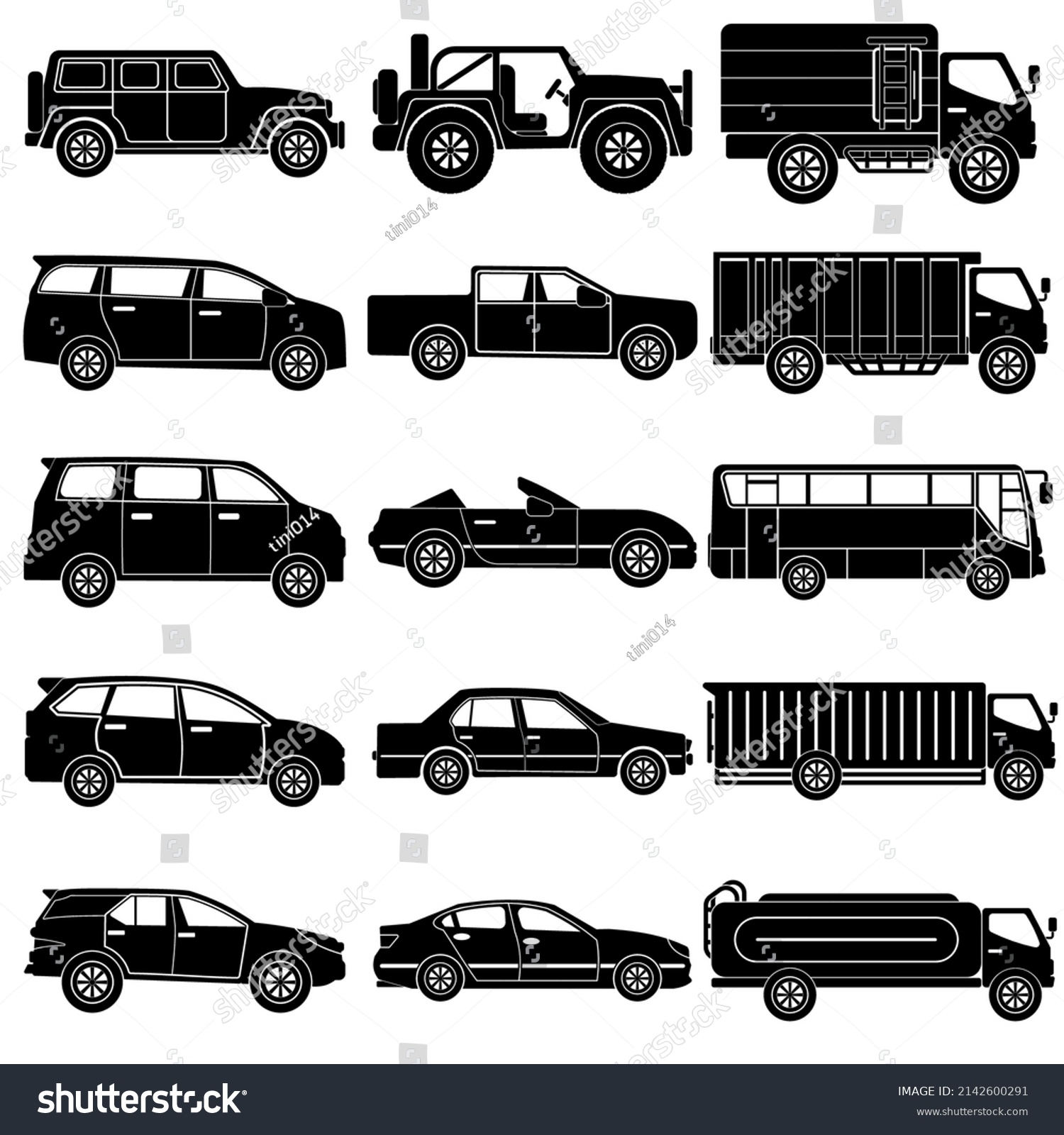 Car Icon Set Car Vector Set Stock Vector (Royalty Free) 2142600291 ...