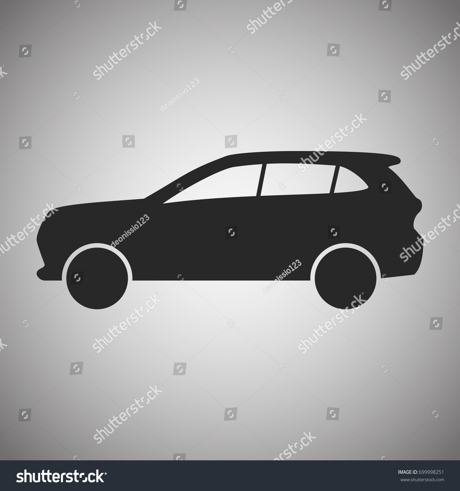 Car Icon Suv Icon Silhouette Style Stock Vector Royalty Free