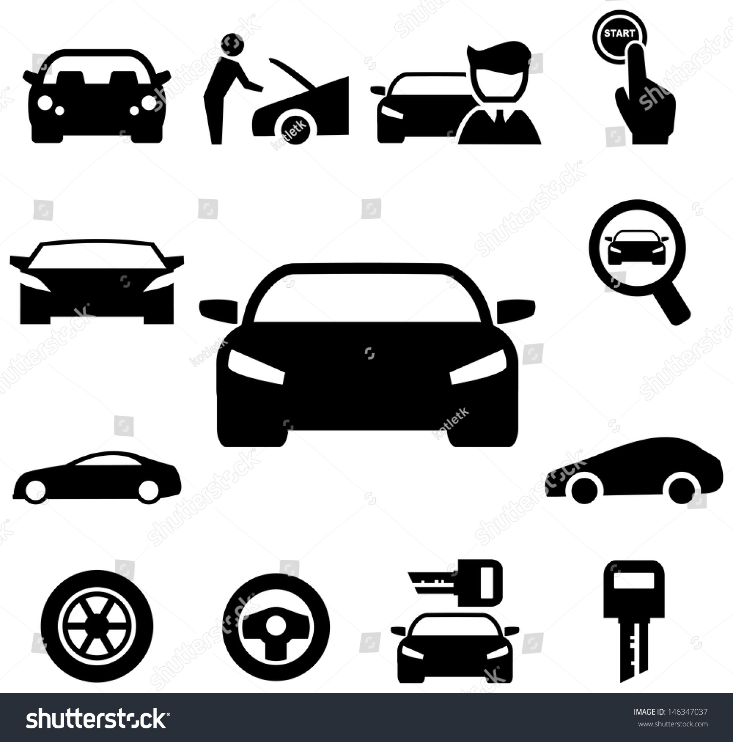 Car Icons Stock Vector Illustration 146347037 : Shutterstock