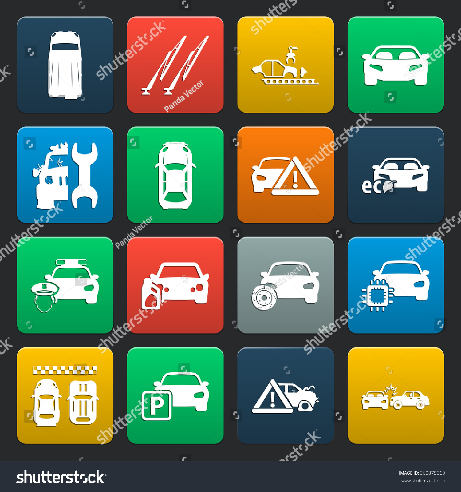 Car Icons Set. Stock Vector Illustration 360875360 Shutterstock