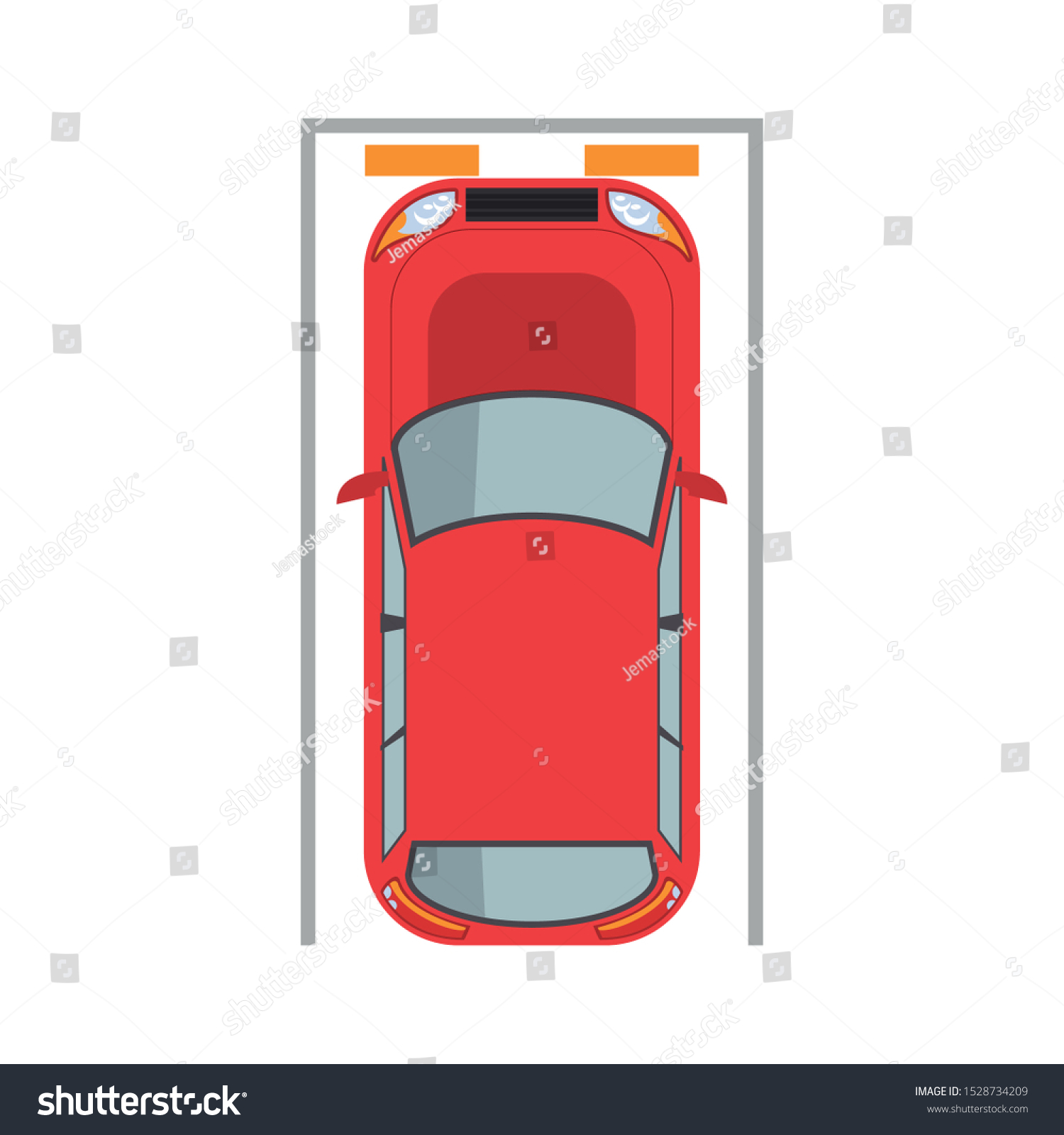 Car Parking Spot Over White Background Stock Vector (Royalty Free ...