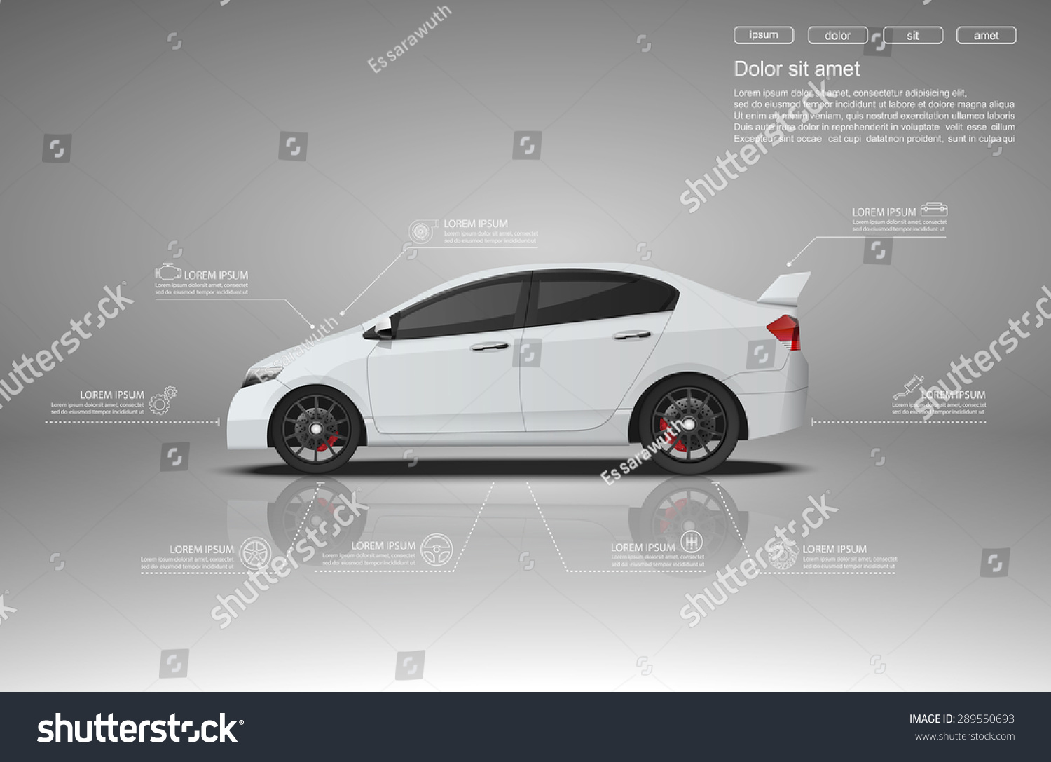 Car Infographics Designvector Stock Vector (Royalty Free) 289550693 ...