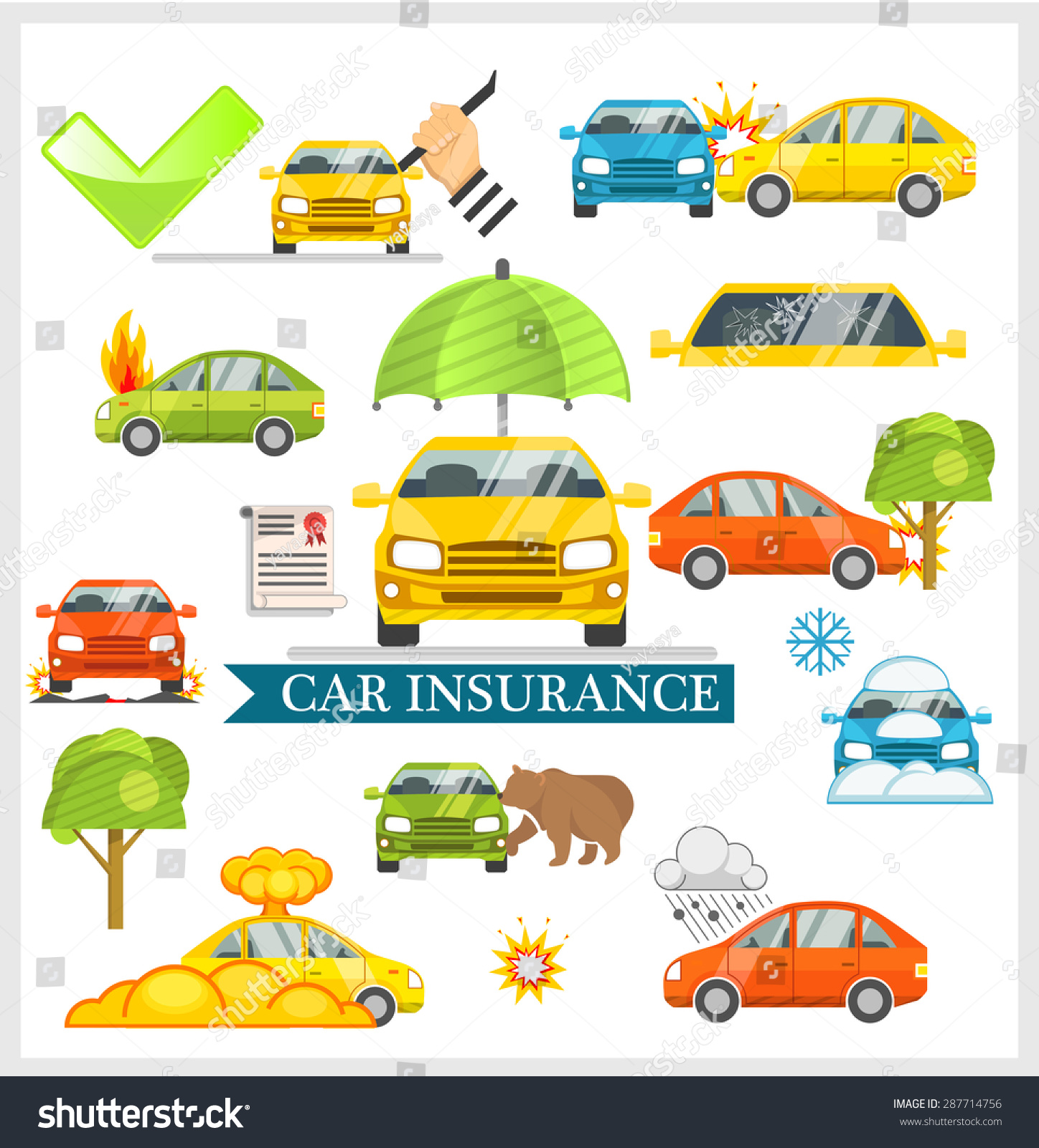 Car Insurance Vector Illustration Stock Vector Royalty Free 287714756 Shutterstock 9659