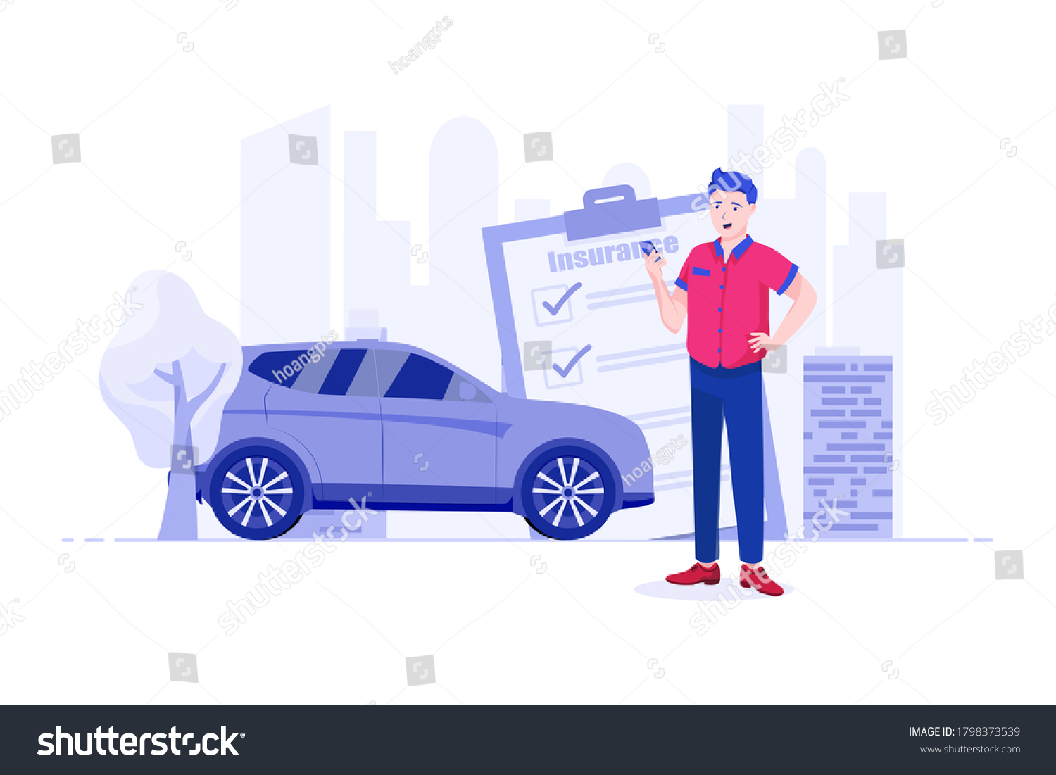 SVG of Car Insurance Vector Illustration concept svg