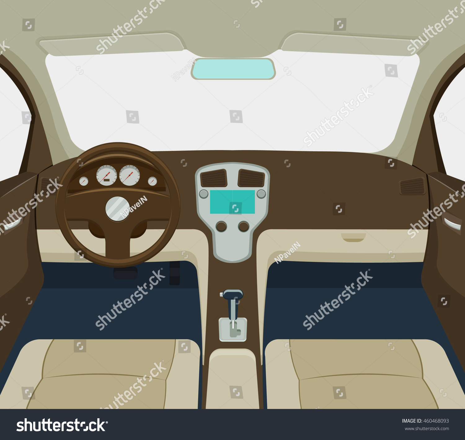 Car Interior Vector Illustration Stock Vector 460468093 - Shutterstock