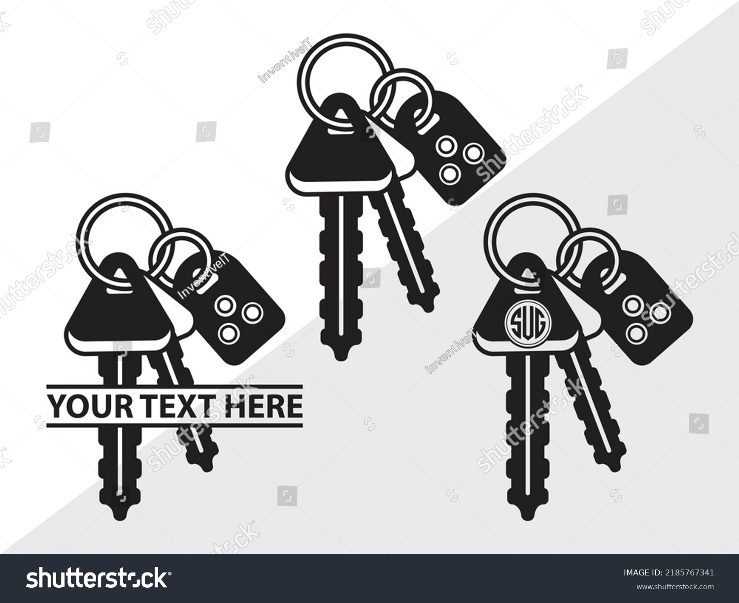 SVG of Car Keys Monogram SVG Printable Vector Illustration svg