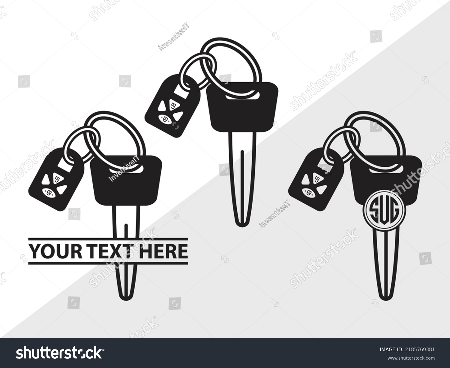 SVG of Car Keys Monogram SVG Printable Vector Illustration svg